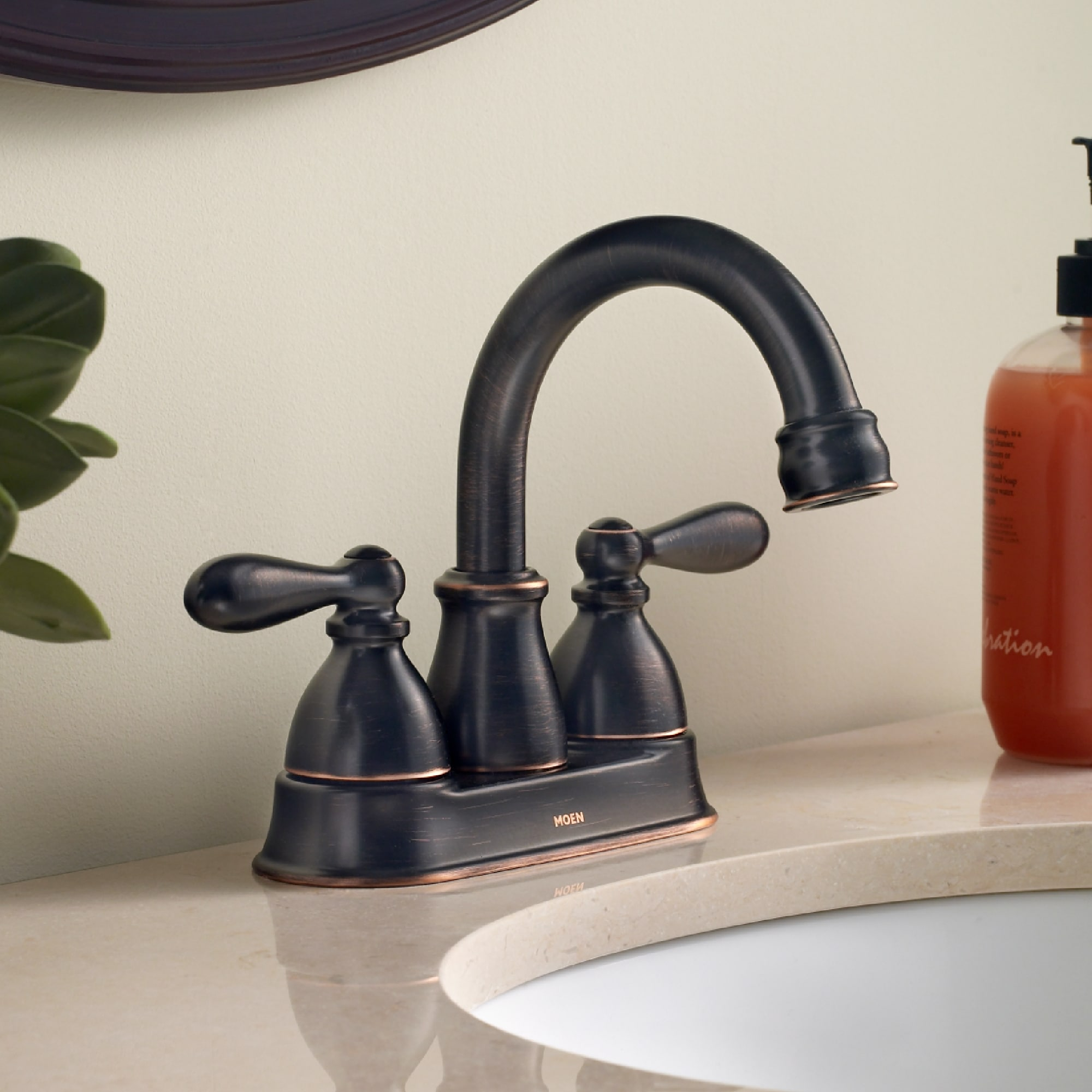 Caldwell High Arc 8-inch Mediterranean Bronze Bathroom Faucet