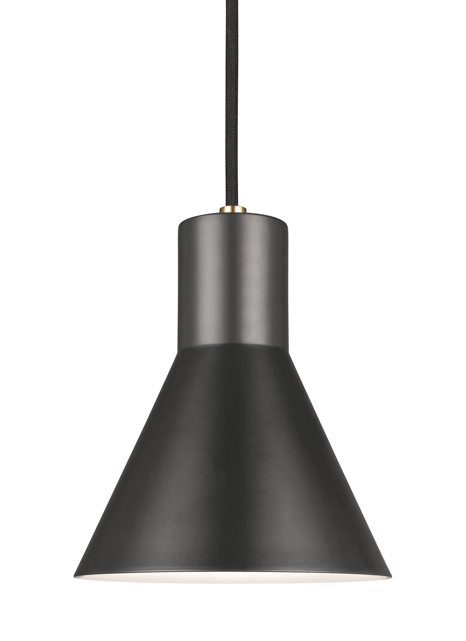 Towner 1-Light Black Shade with Satin Brass Accents Pendant