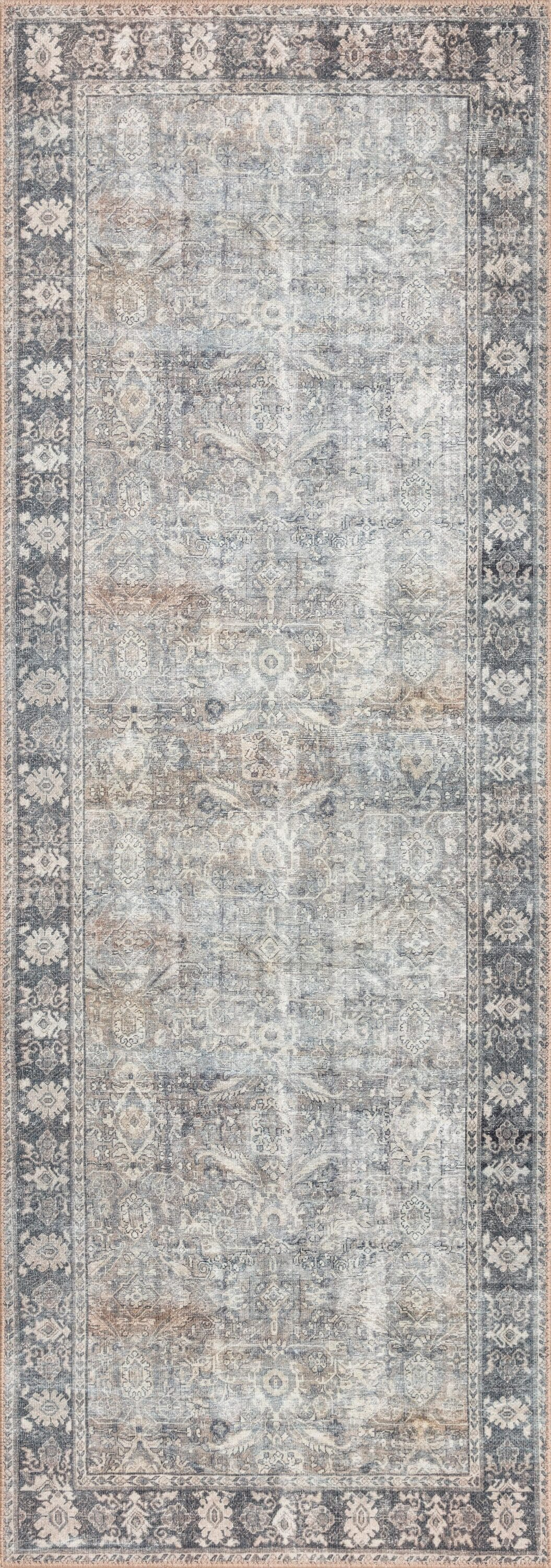 Loloi II Wynter WYN-07 Grey / Charcoal Oriental Area Rug 2'-6" x 9'-6"