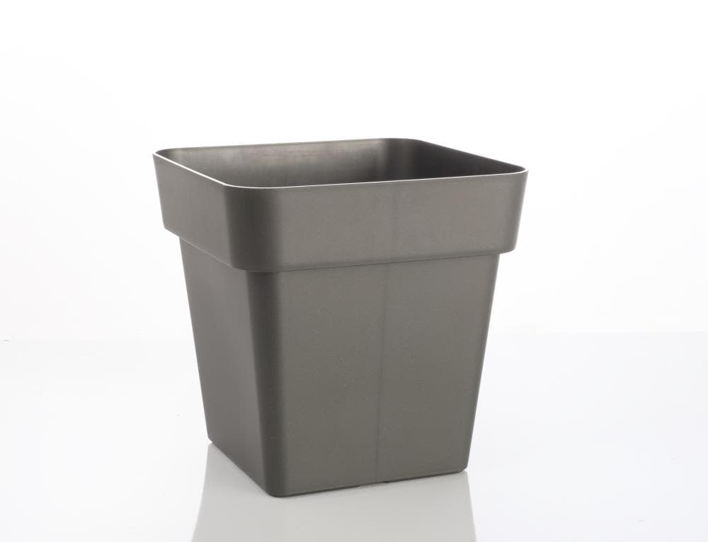 Alfresco Home Square 15.5-Inches W Large Black Resin Contemporary/Modern Indoor/Outdoor Planter with Drainage Holes