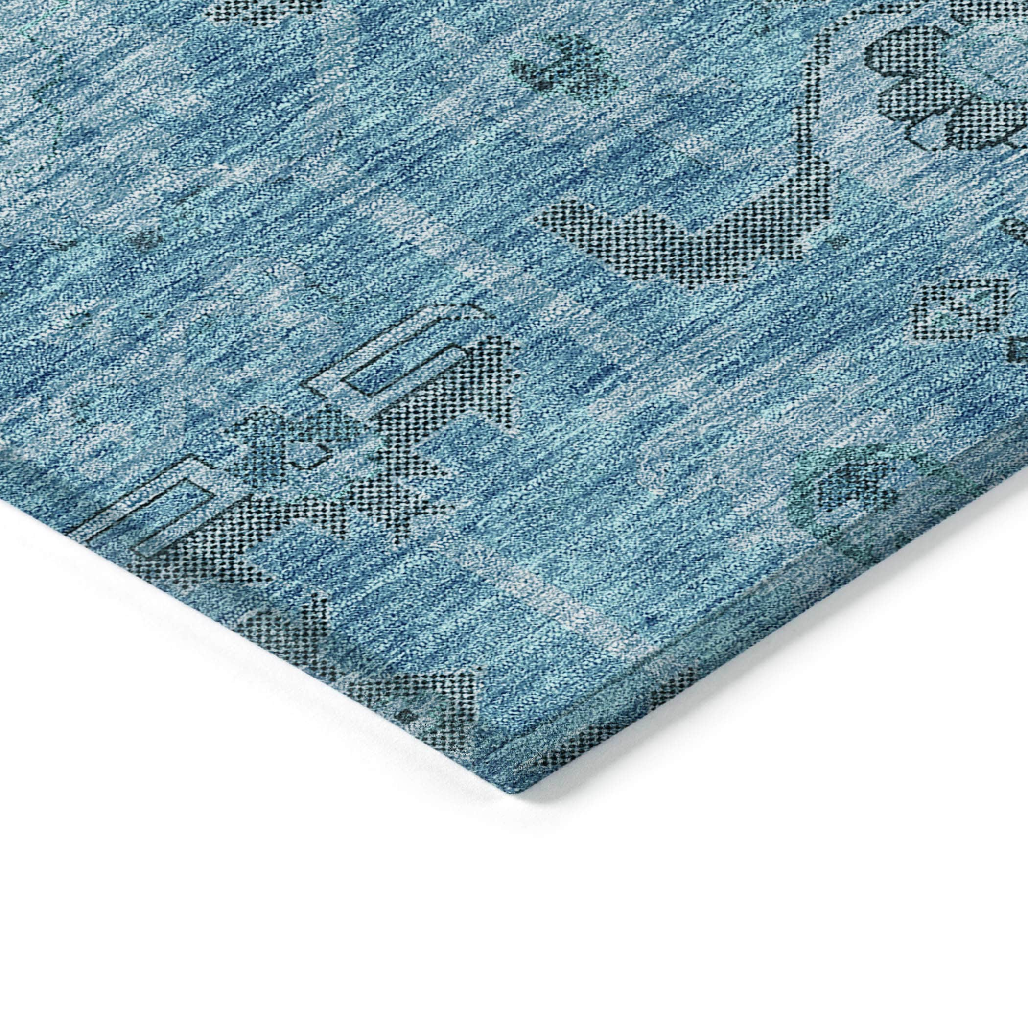 Addison Rugs Chantille Indoor/Outdoor Traditional Oriental Blue Washable Rectangle Rug, 2'6" x 3'10"