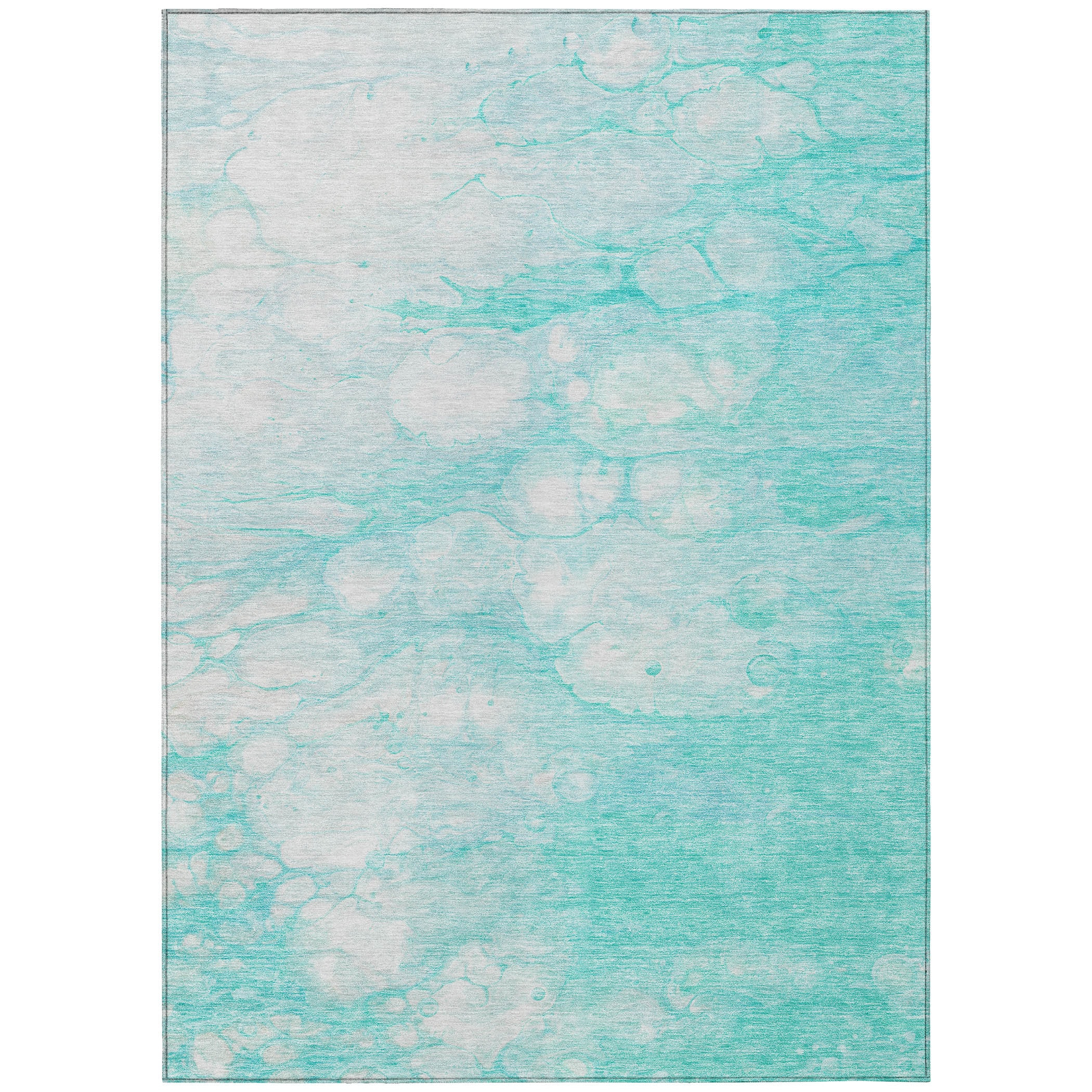 Addison Rugs Chantille Indoor/Outdoor Transitional Abstract Aqua Washable Rectangle Rug, 2'6" x 3'10"