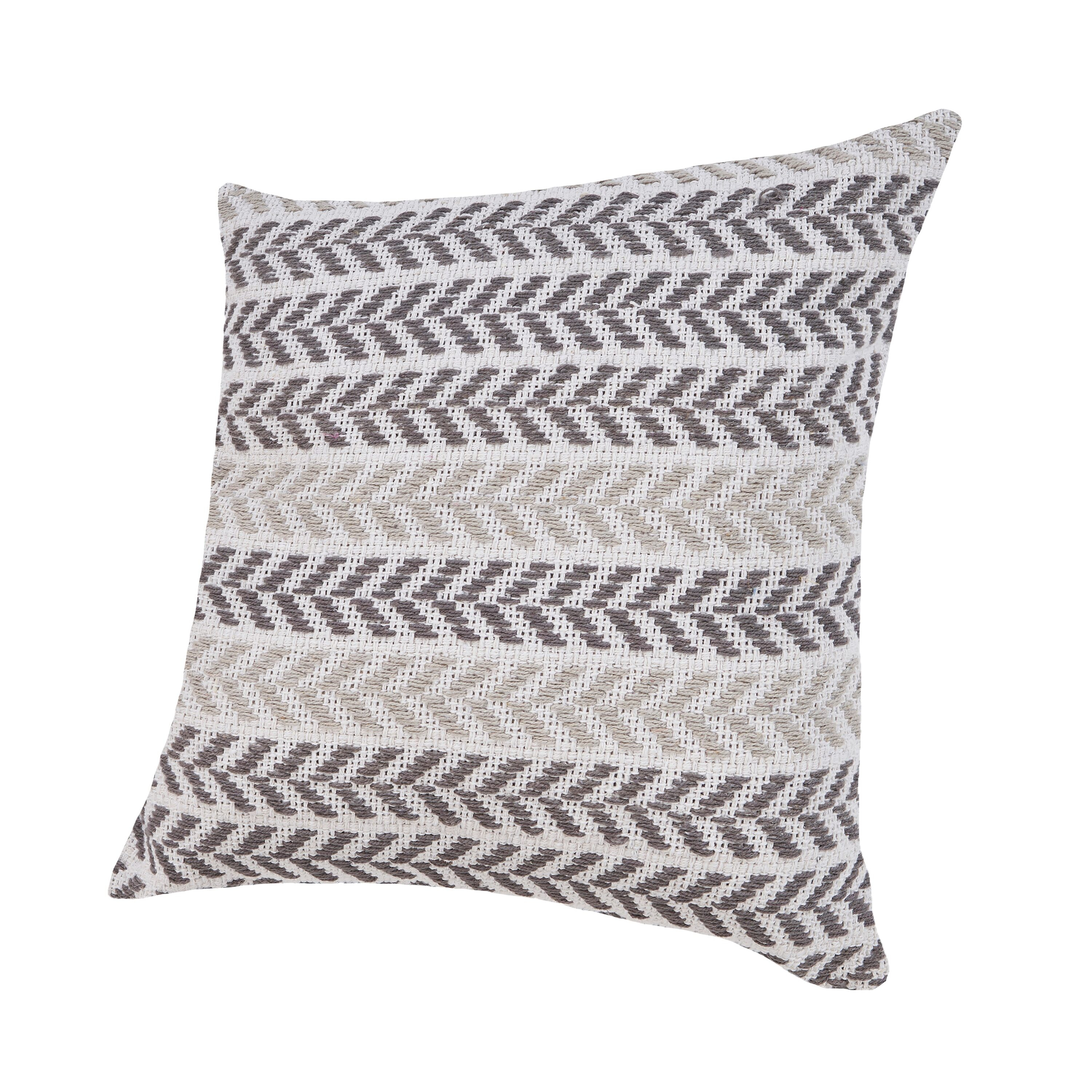 HomeRoots 18" Gray and White Throw Pillow