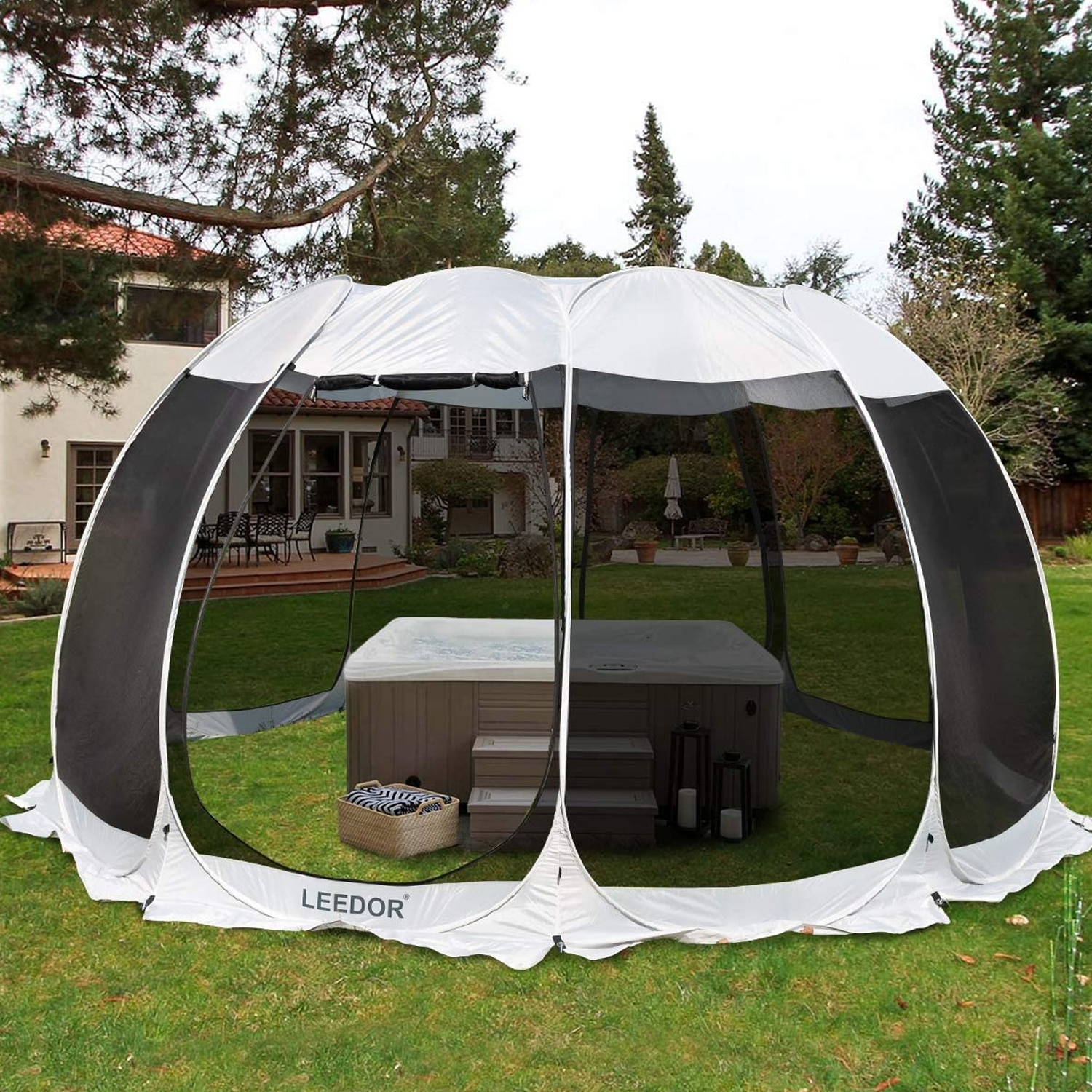 Screen House Tent Instant Room Outdoor Canopy 15x15 Gray