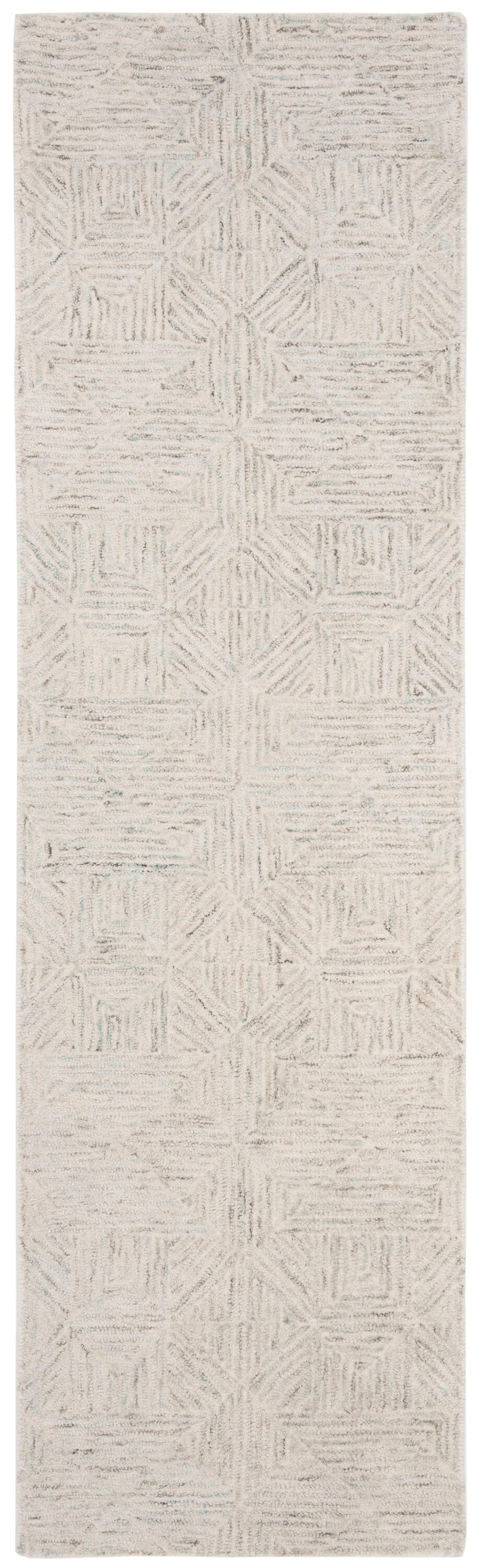 SAFAVIEH Abstract Brock Geometric Runner Rug, Ivory/Light Blue, 2'3" x 6'