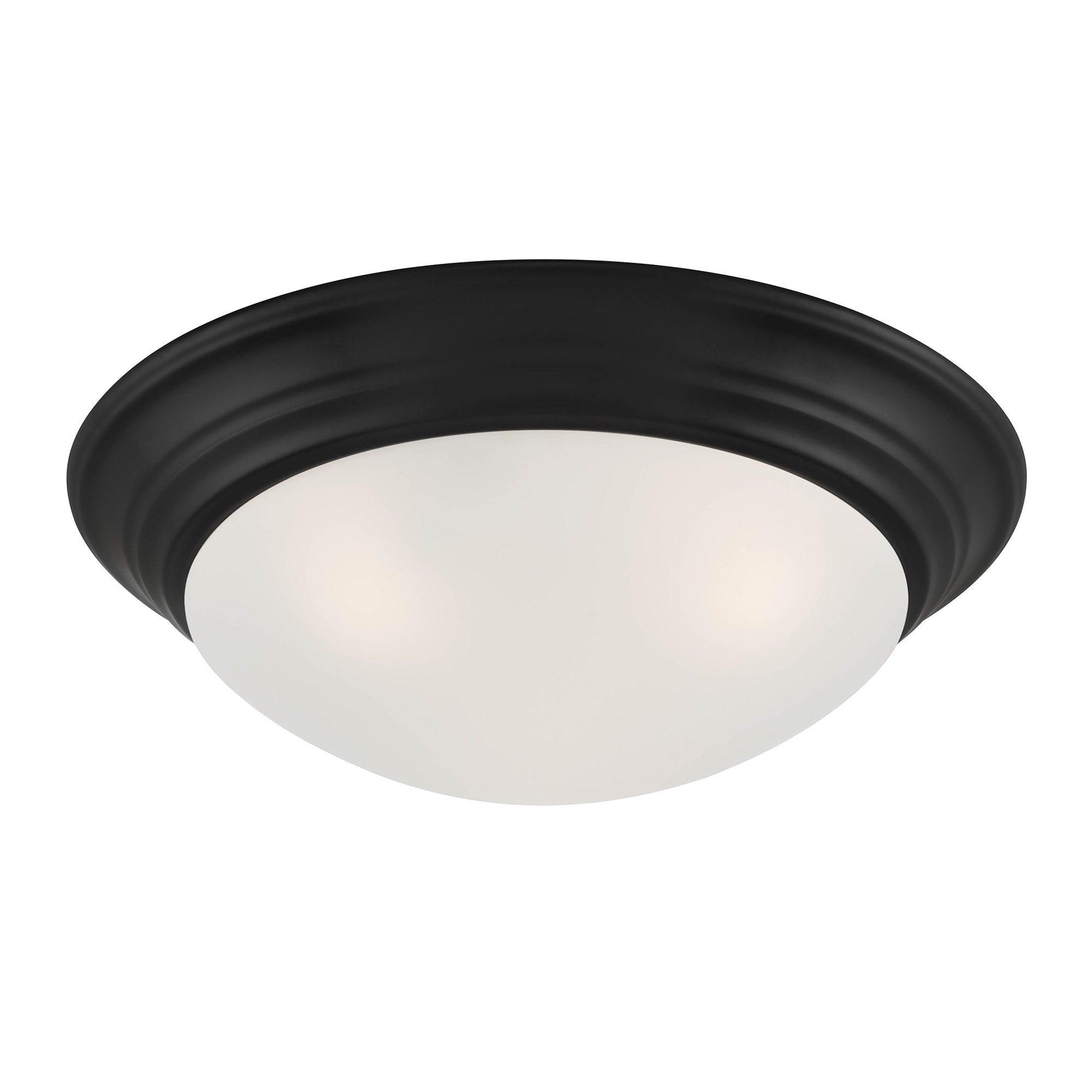 Modern Tap 14" Matte Black Nickel Glass Flush Mount Light