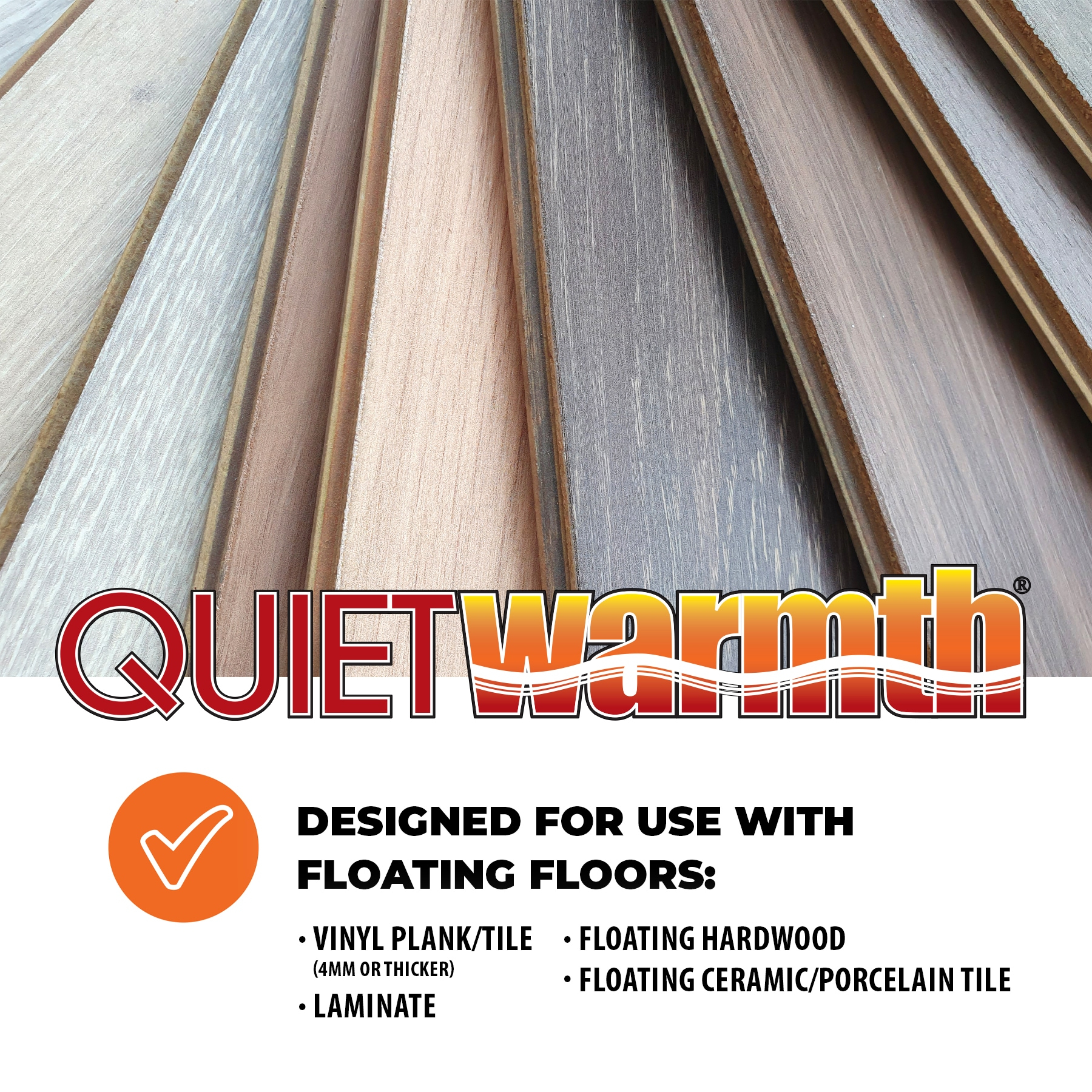 QuietWarmth 240-volt Radiant 2-in-1 Float 16-ft x 18-in Underfloor heating mat 25-sq ft