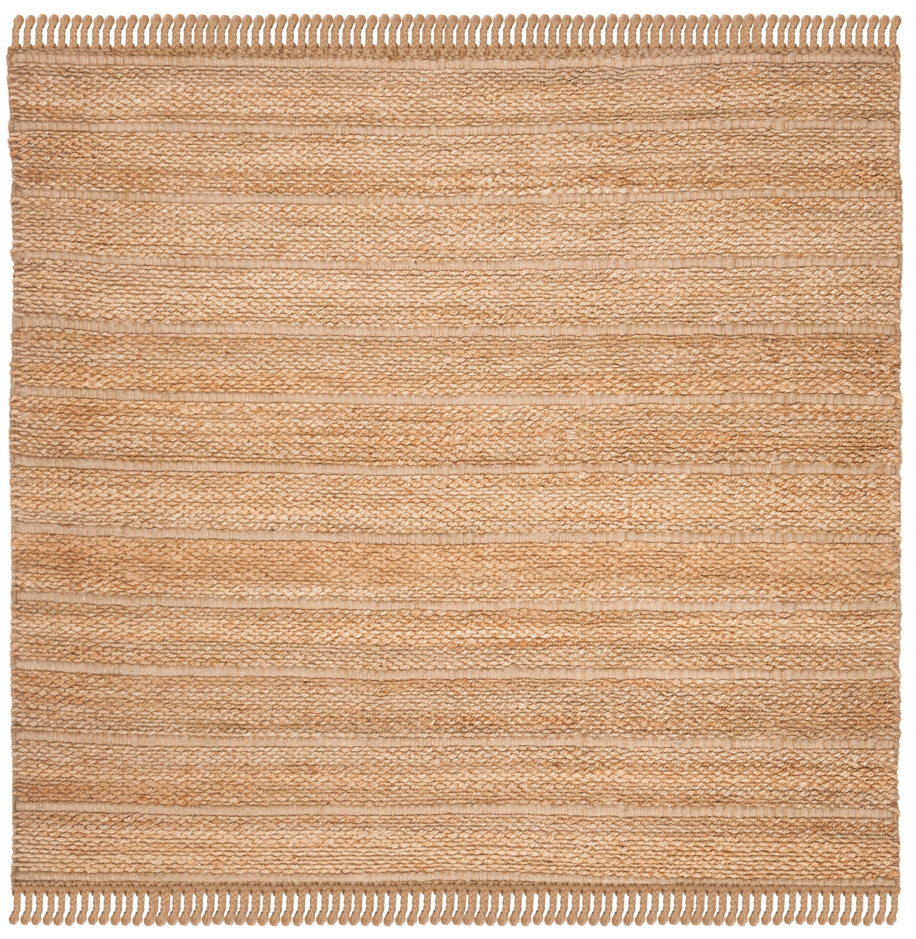 Natural Fiber NF550 Hand Woven Indoor Area Rug - Natural/Light Grey - 6'x6' - Safavieh.
