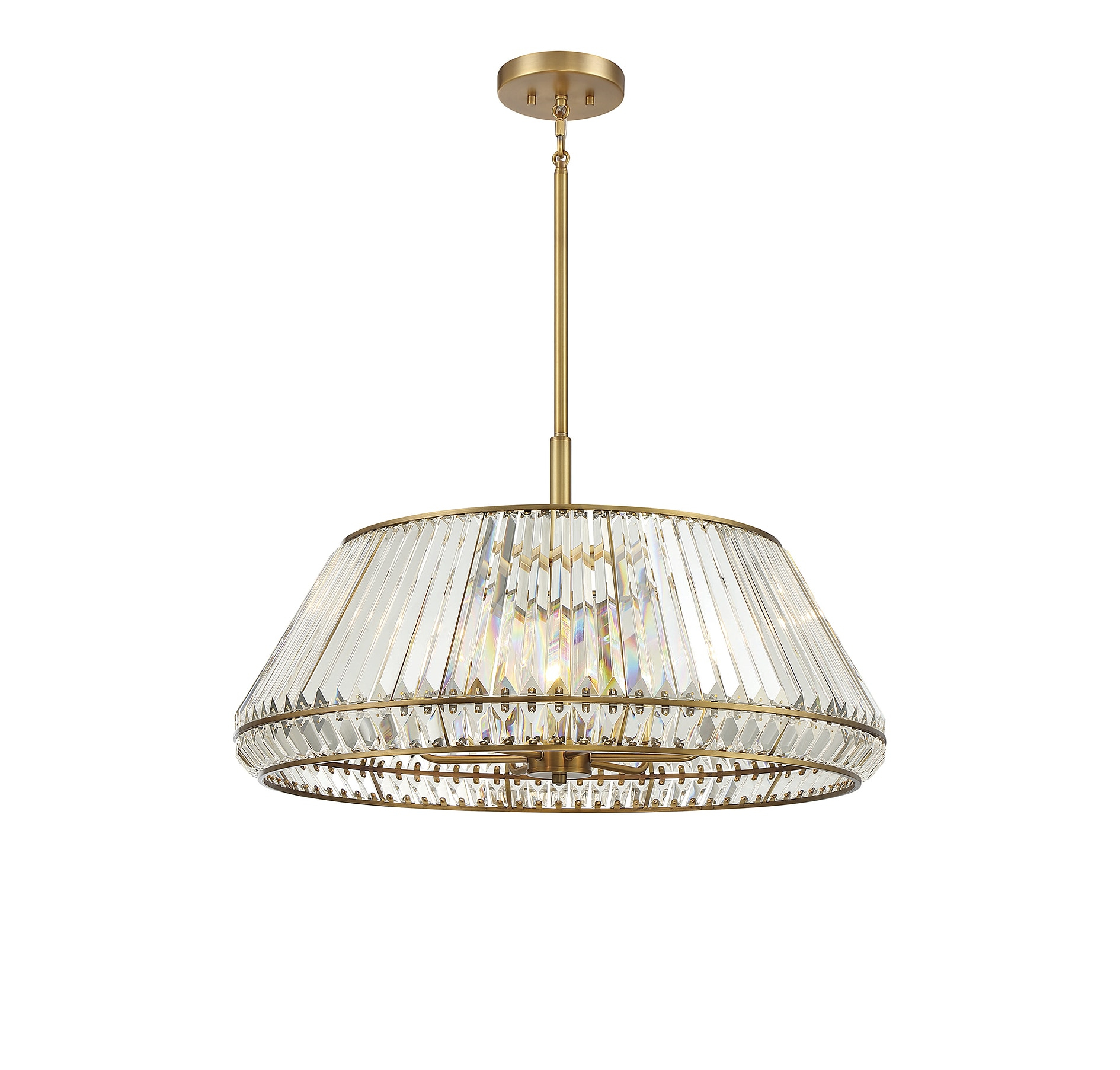 Pyramid 6-Light Pendant in Warm Brass