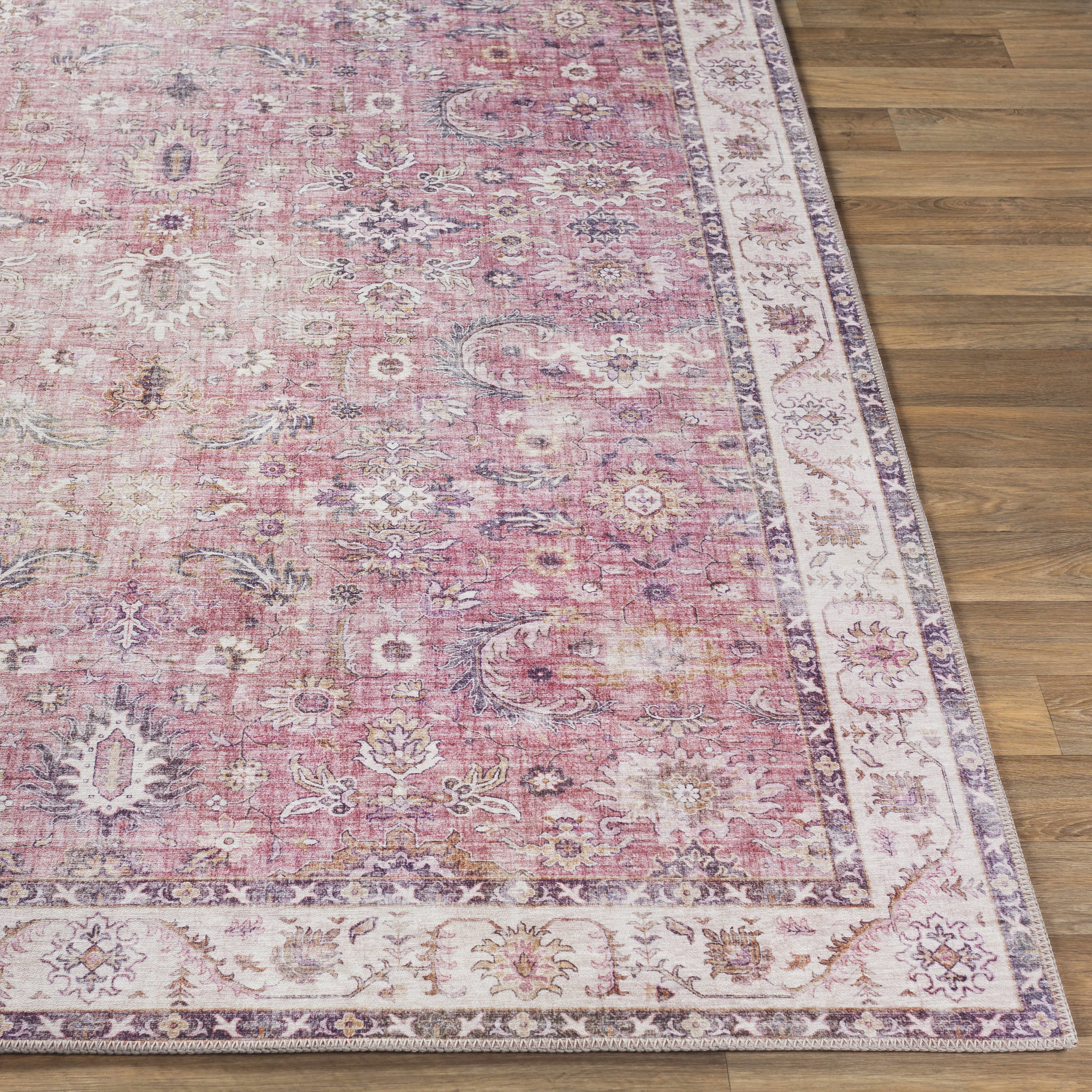 Livabliss Iris 9 x 12 (ft) Loomed Synthetic Garnet Rectangular Indoor Distressed/Overdyed Vintage Area rug