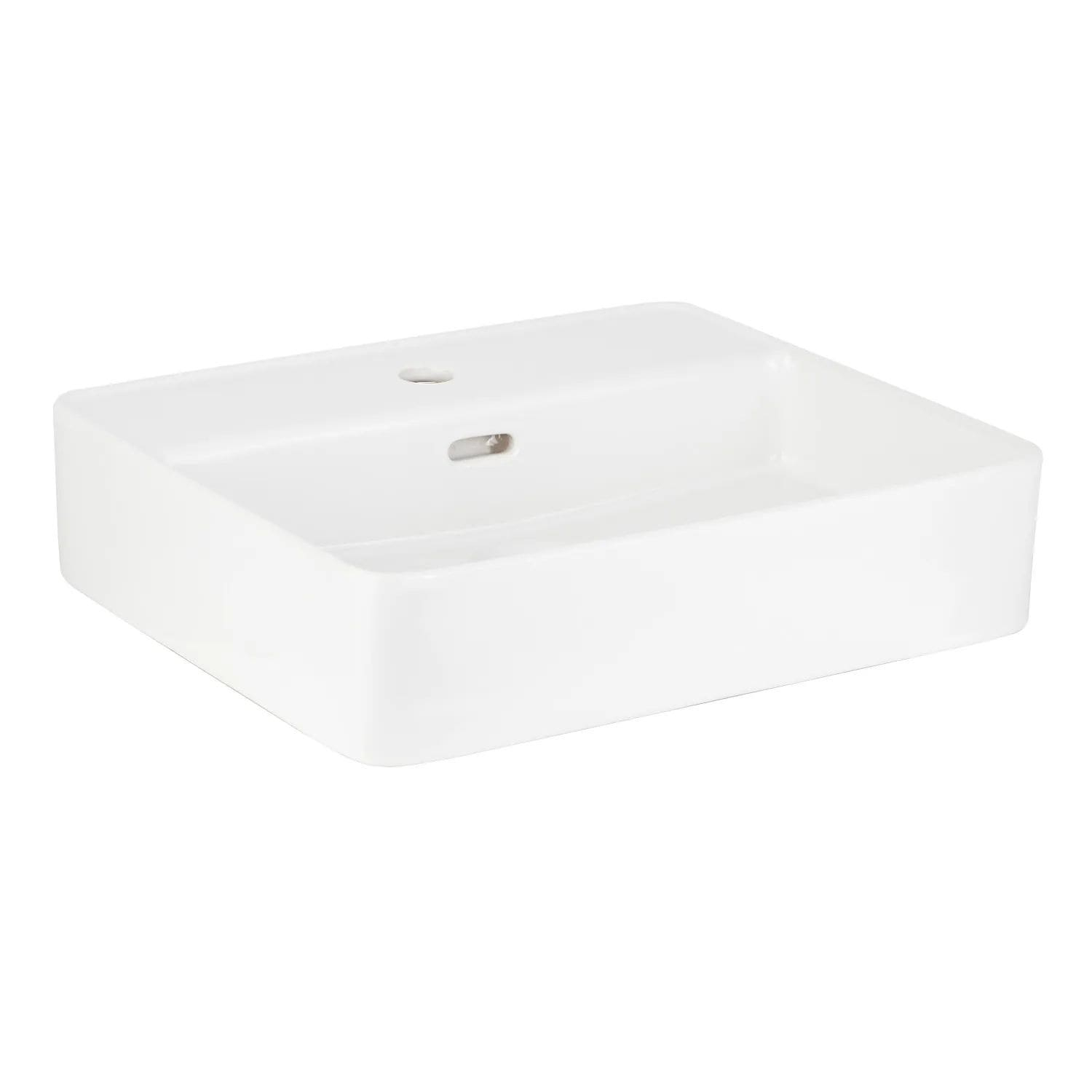 Hibiscus Rectangular Fireclay Vessel Sink Single Hole