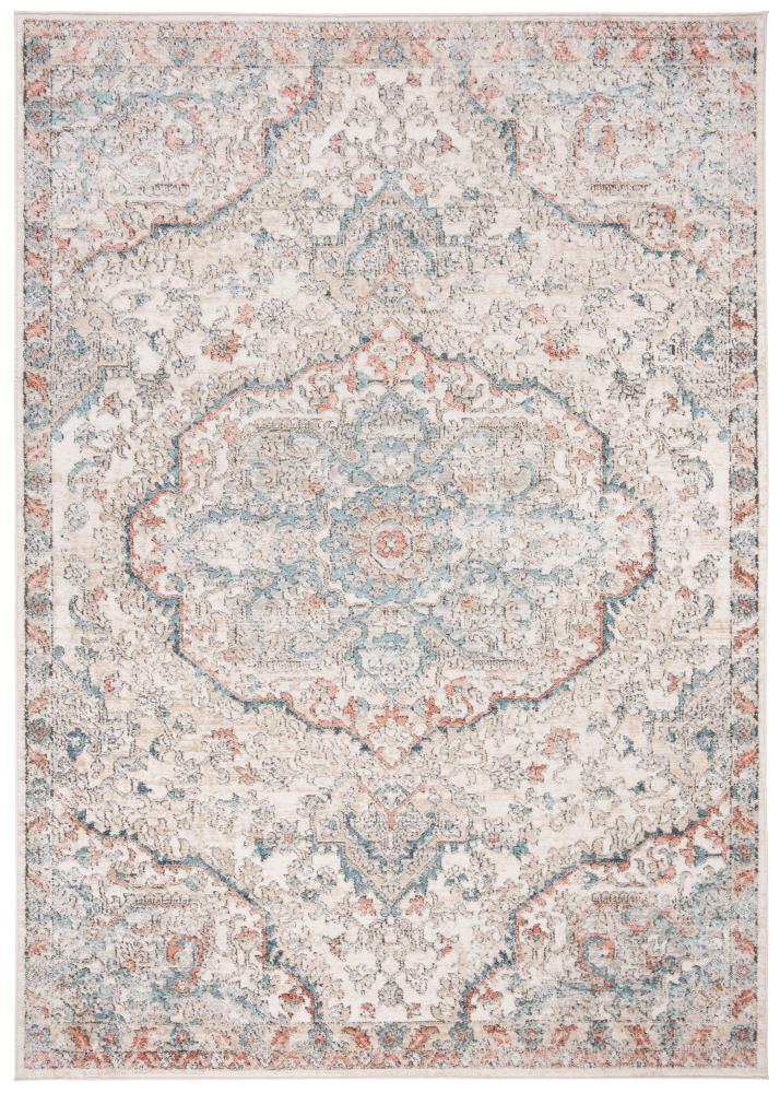 SAFAVIEH Oregon Seachlann Floral Bordered Area Rug, 9' x 12', Grey/Blue
