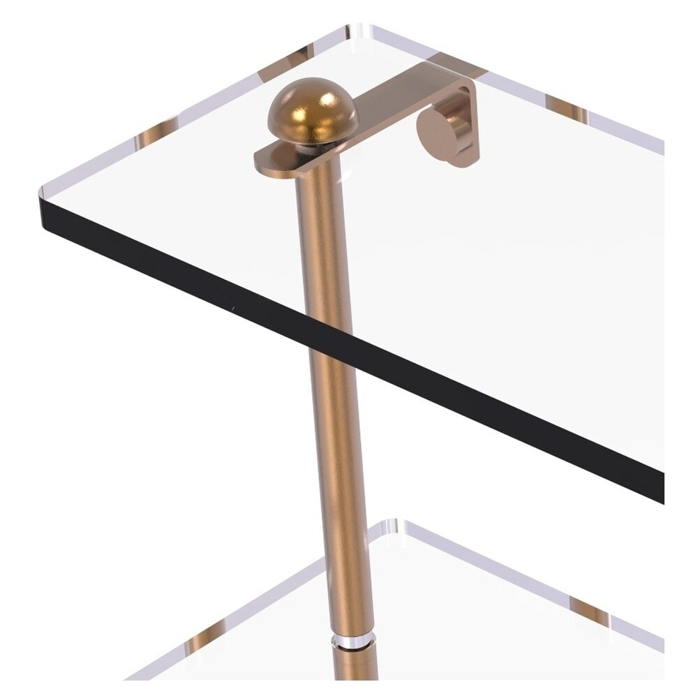 Allied Brass RC-5/16-BBR 16 Inch Triple Tiered Glass Shelf, Brushed Bronze
