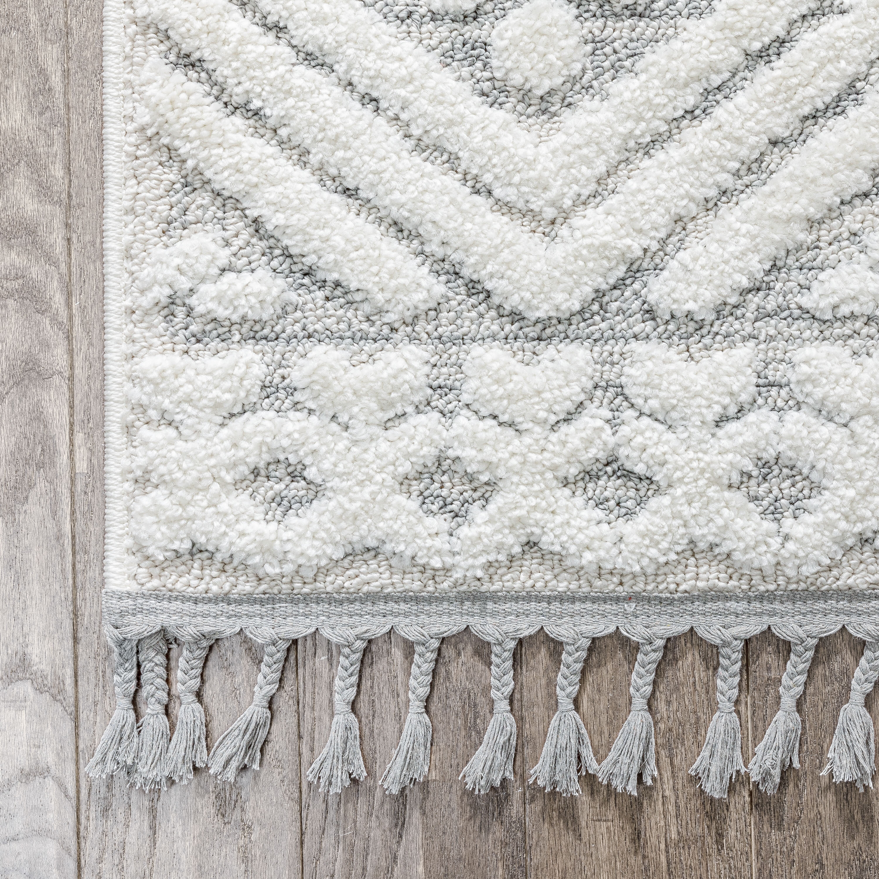 Well Woven Salem Eliana Modern Geometric Cream 3D Textured High-Low 6'7'' x 9'6'' Area Rug