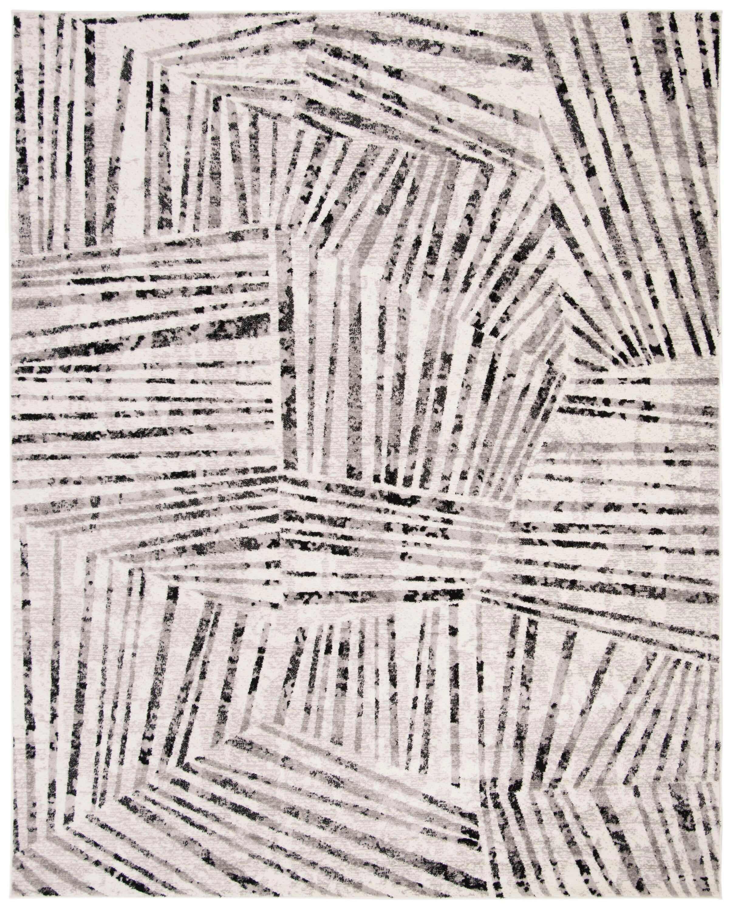 SAFAVIEH Skyler Carlene Geometric Area Rug, Grey/Ivory, 9' x 12'