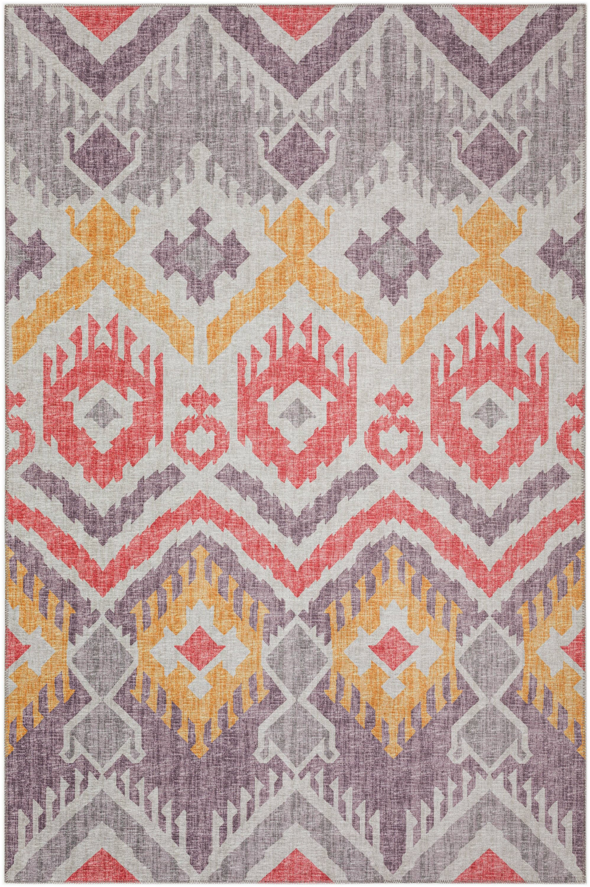 Addison Rugs Indoor/ Outdoor Addison Yuma Southwest Ikat Washable Area Rug 5' x 7'6" - Purple