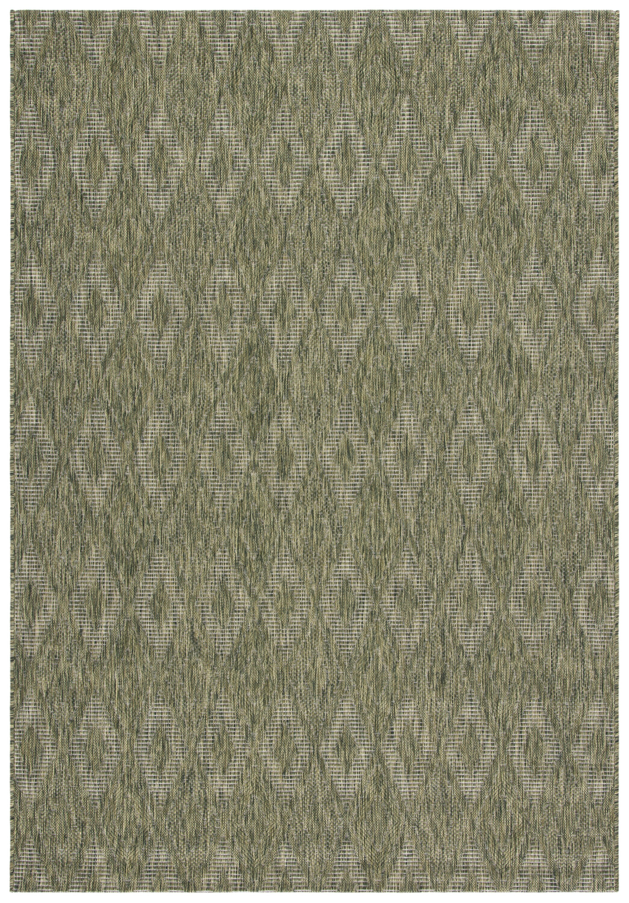 SAFAVIEH Courtyard Teodor Geometric Indoor/Outdoor Area Rug, Olive, 8' x 10'