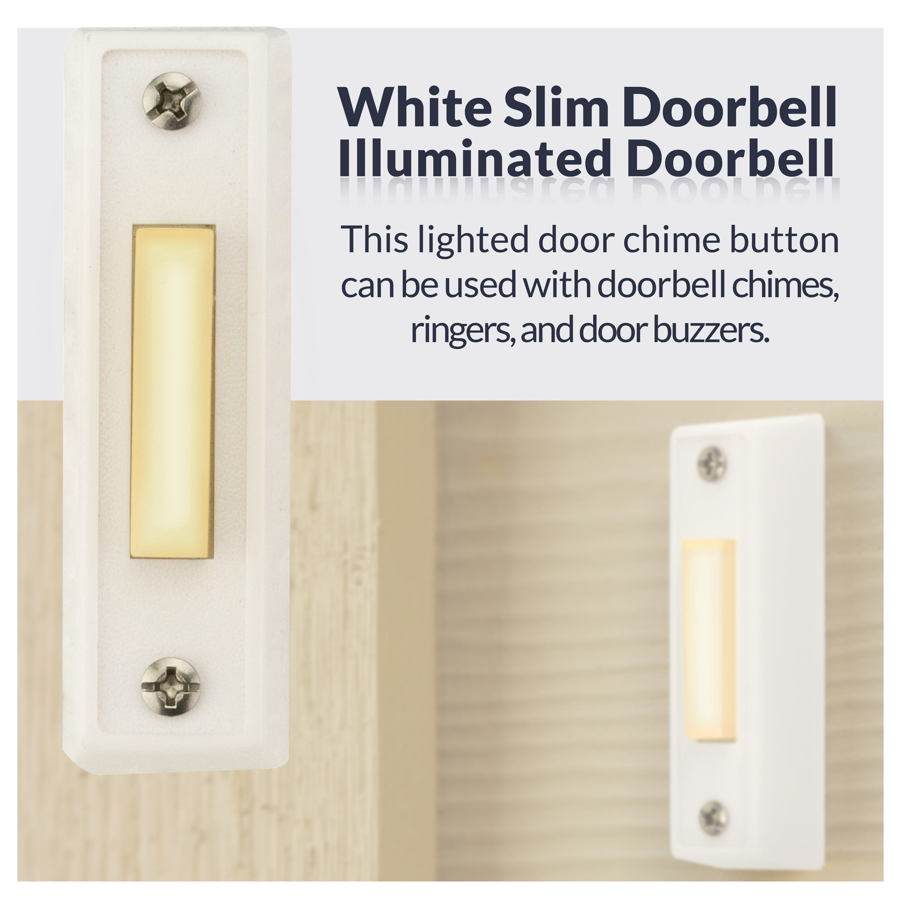 Newhouse Hardware White Doorbell replacement button