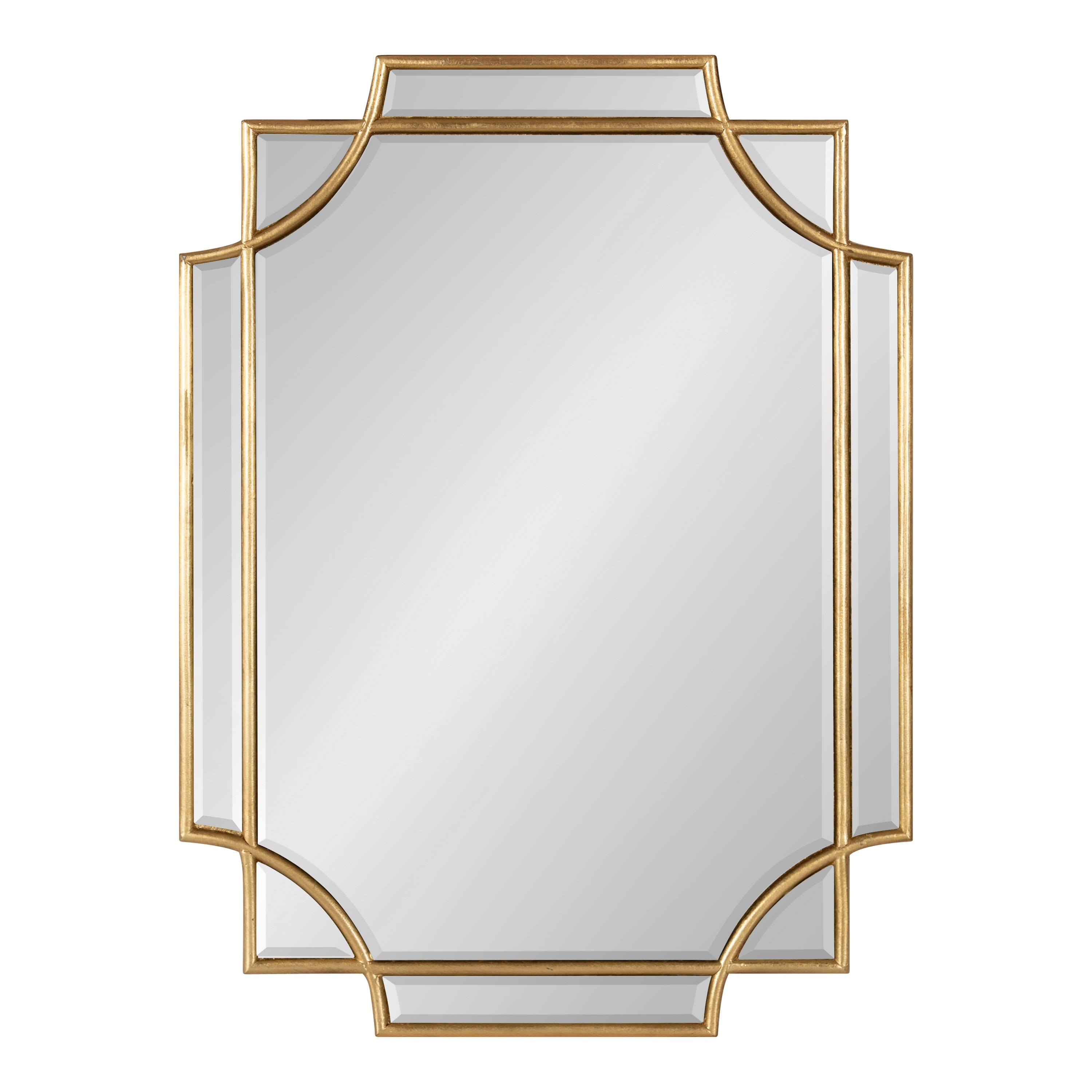Kate and Laurel Minuette Glam Wall Mirror, 18 x 24, Gold, Boho-Chic Home Decor for Wall