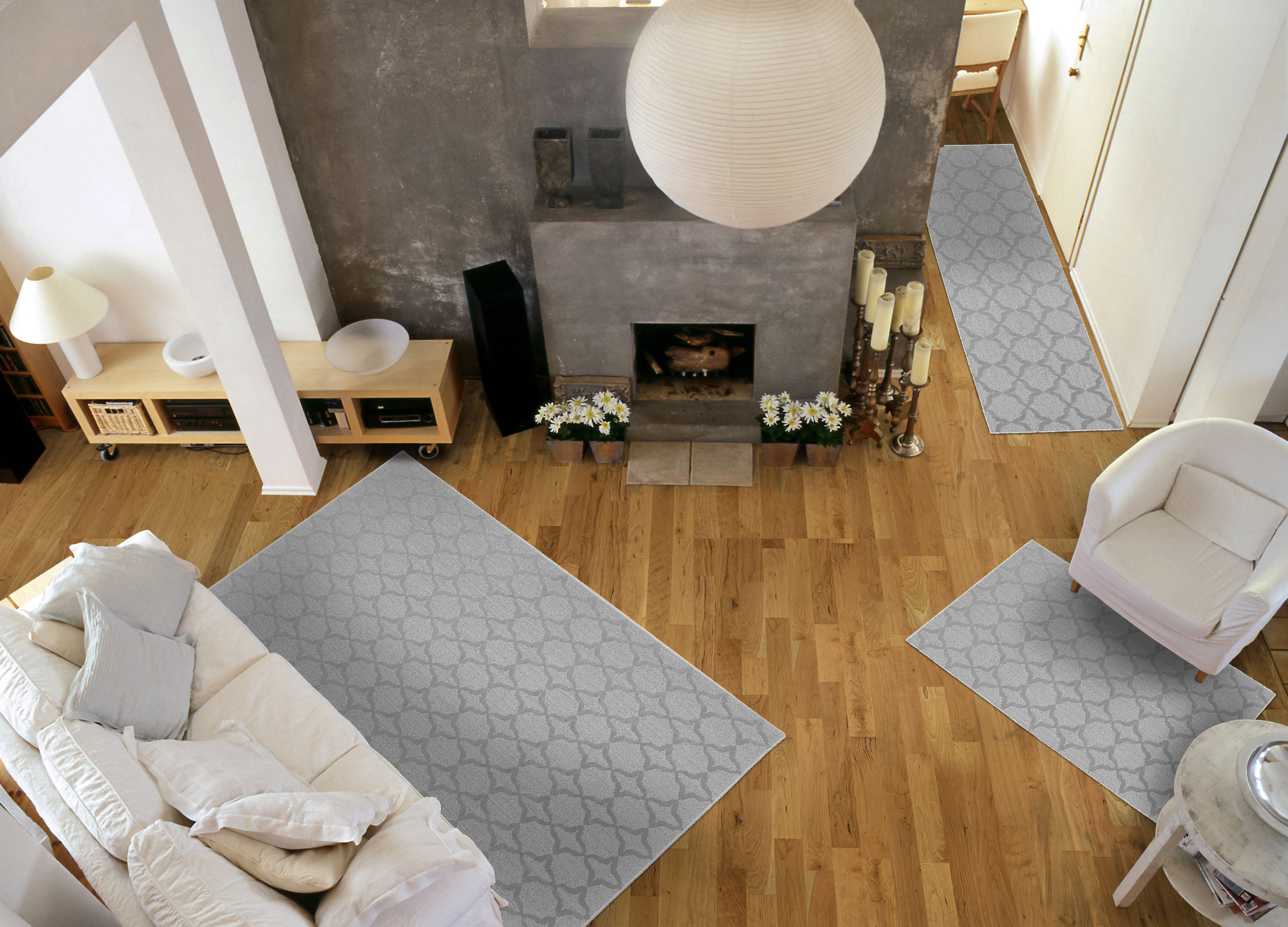 Garland Rug Sparta Indoor Rug Set, 3 Piece Set (2'x5',3'x4', 5'x7') Silver
