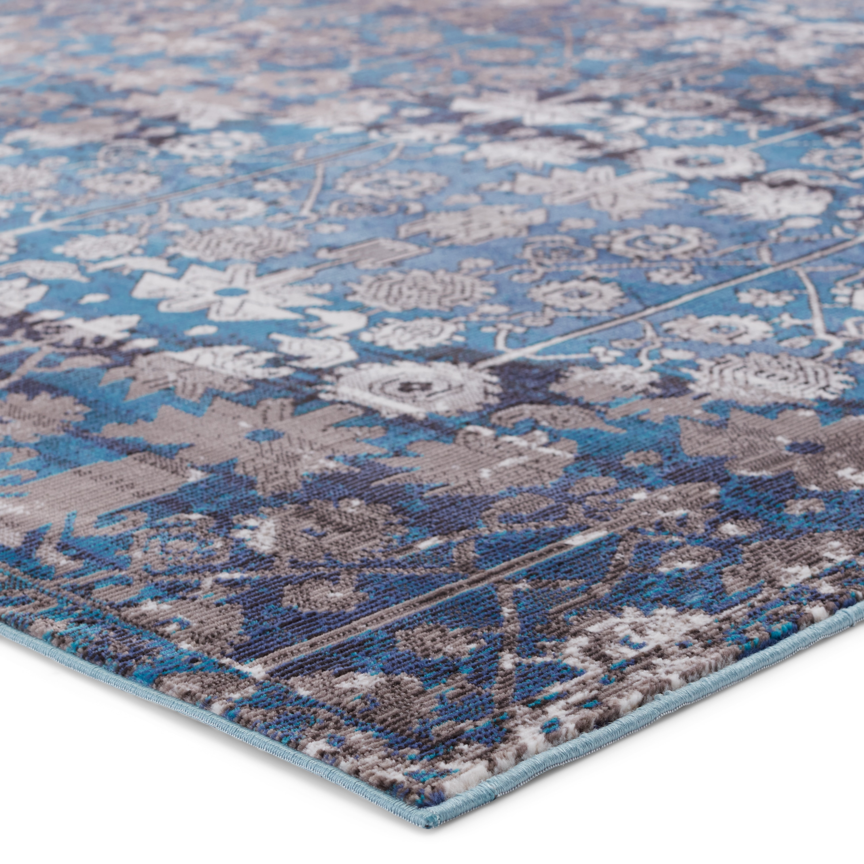 Borealis Izar 9' x 12' Blue Synthetic Tufted Area Rug