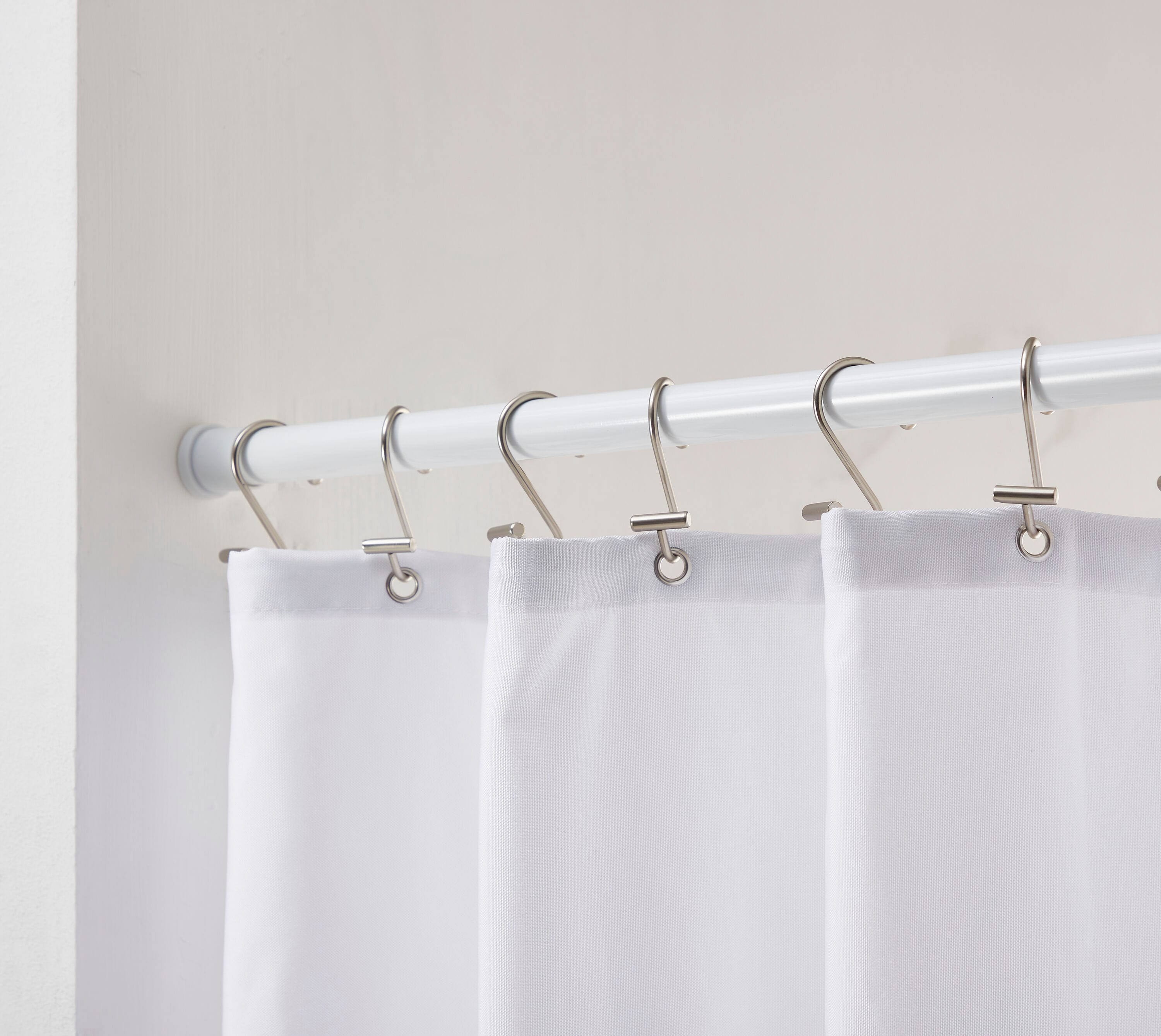 Zenna Home Tension Stall Shower Rod, 27"-40", White
