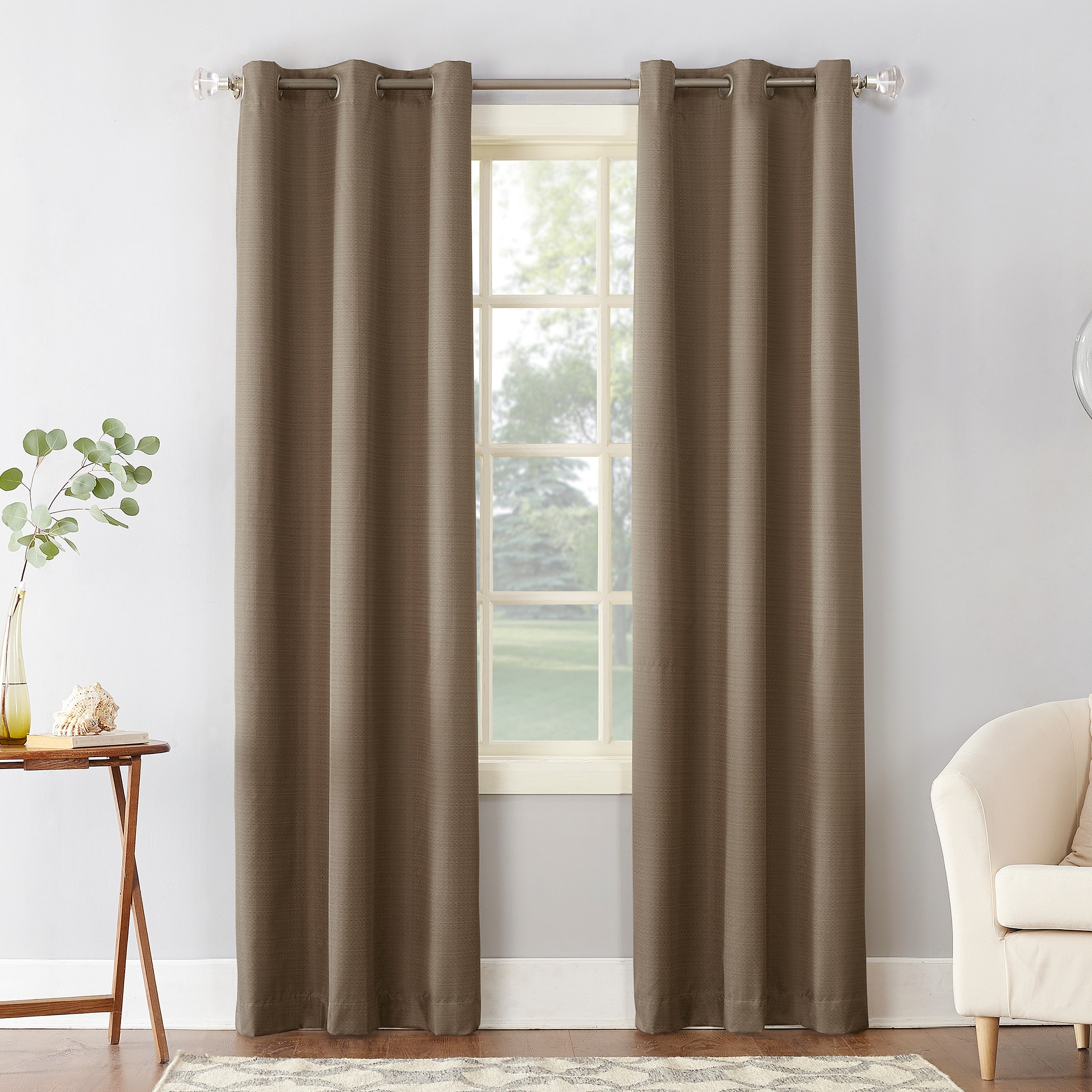 Sun Zero Cooper Thermal Insulated Energy Efficient Grommet Curtain Panel, 40" x 84", Mocha