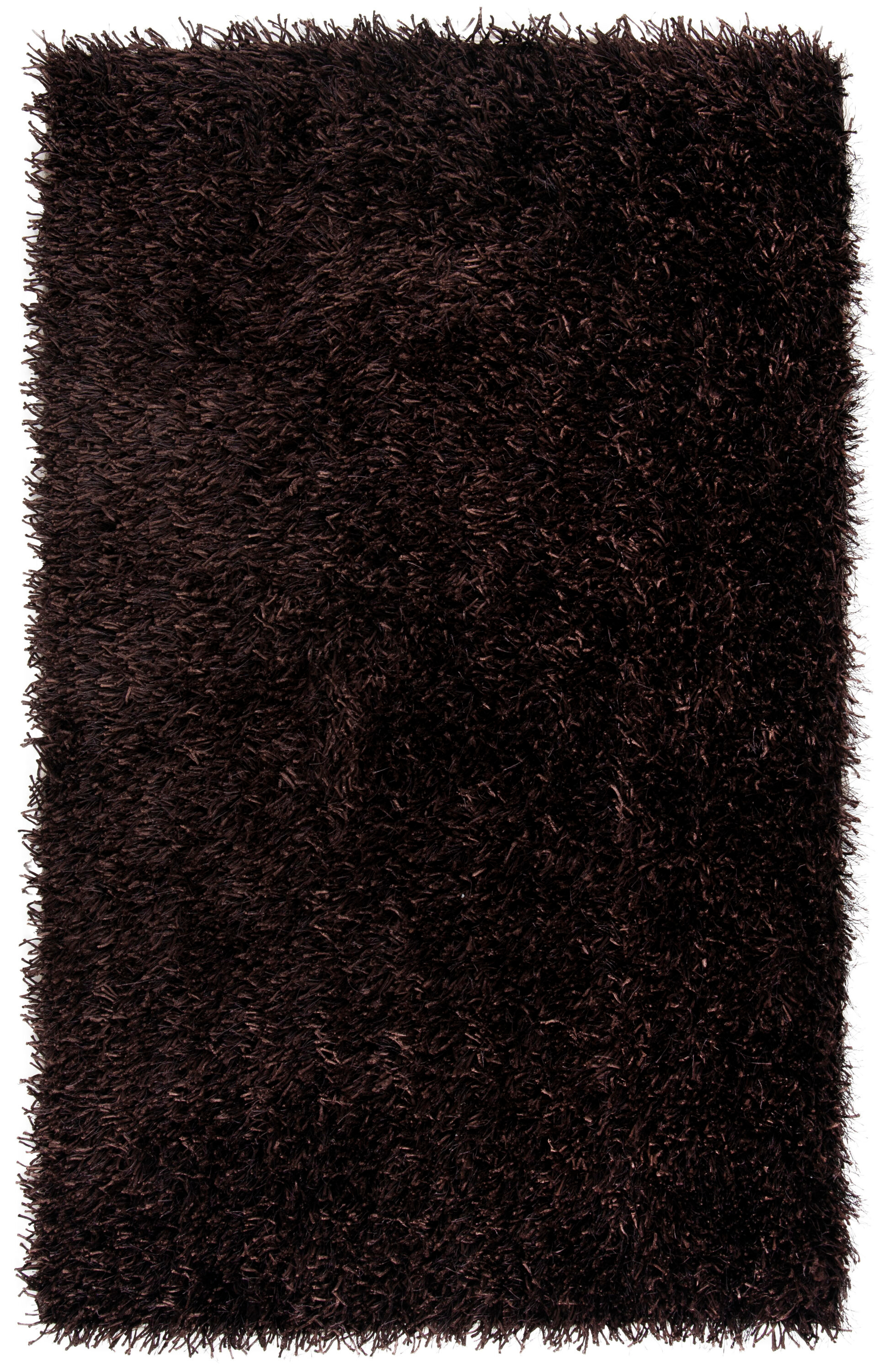 SAFAVIEH New Orleans Darius Solid Polyester Shag Area Rug, Chocolate, 8' x 10'