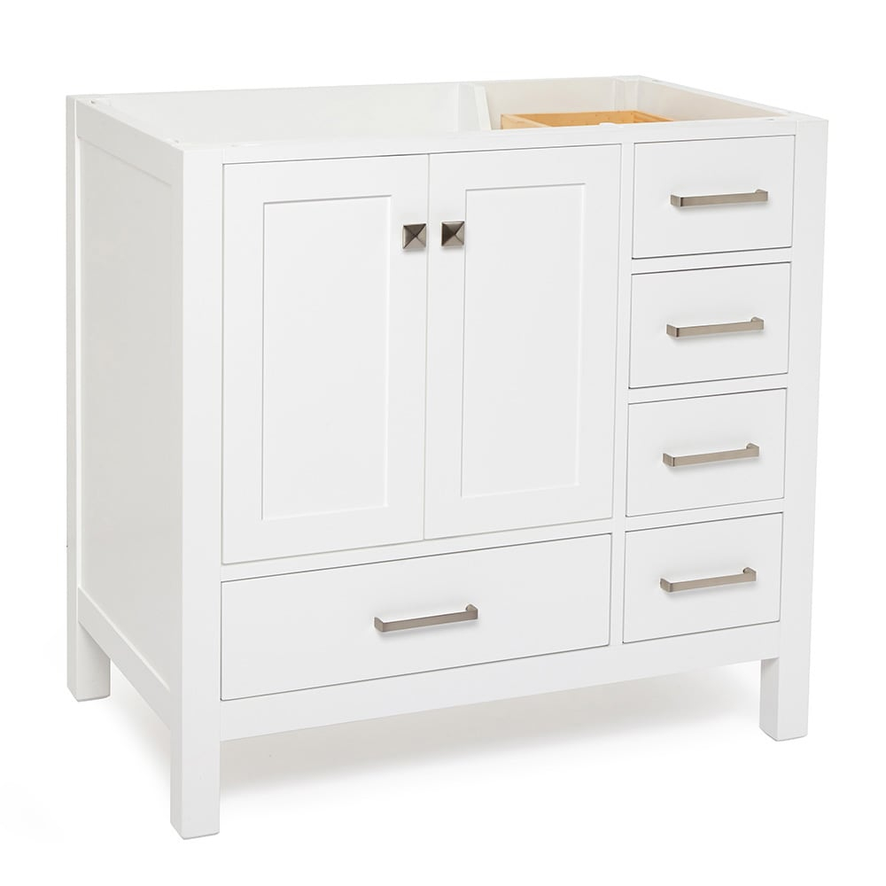 Ariel A037s-L-Bc Cambridge 36" Single Free Standing Wood Vanity Cabinet Only - White