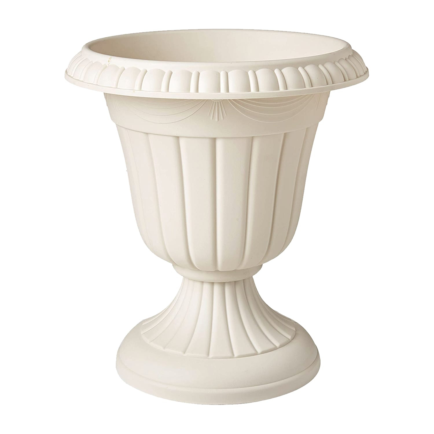 Arcadia Garden Products Urn 12.75-in W x 18-in H x White Plastic Indoor/Outdoor Planter