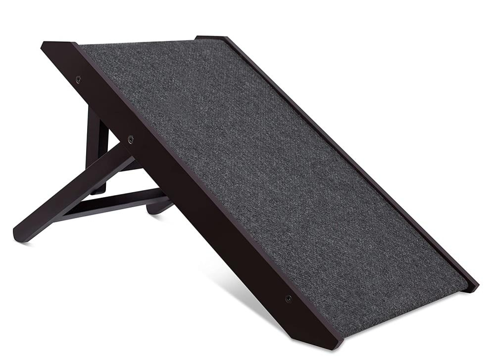 BirdRock Brands Internet's Best Espresso Wood/ Carpet Adjustable Folding Pet Ramp