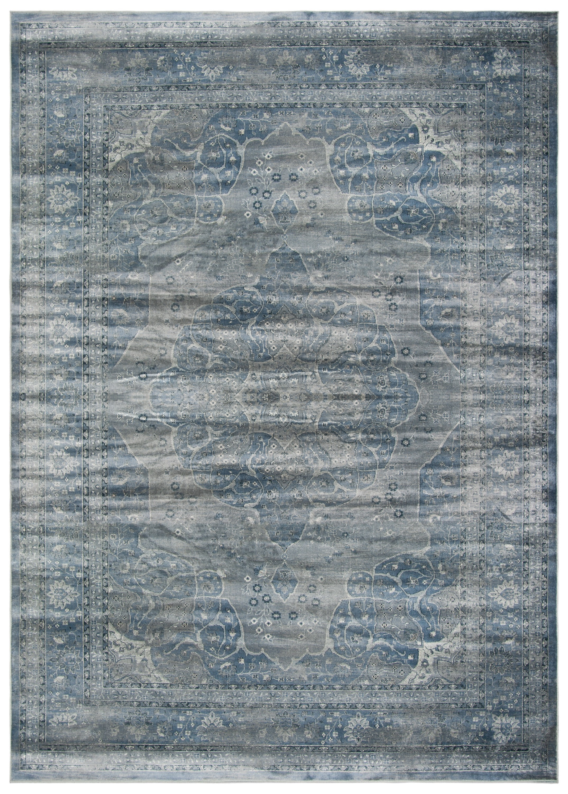 Safavieh Vintage Kerman 8 x 10 (ft) Loomed Synthetic Light Gray/Light Blue Rectangular Indoor Distressed/Overdyed Vintage Area rug