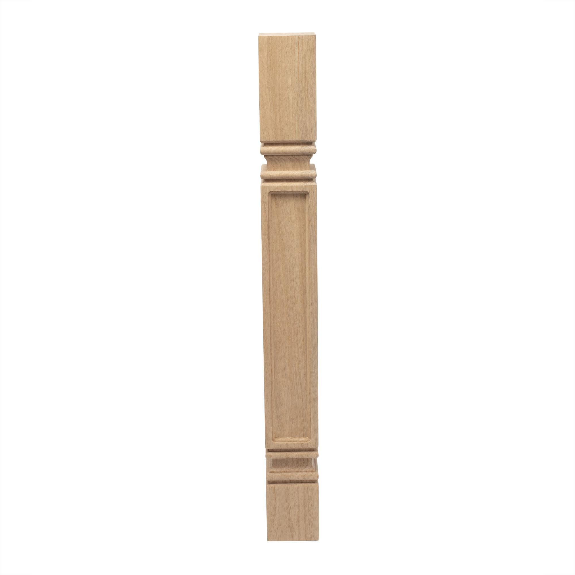 Designer's Edge Millwork 35-1/4 in. High x 3-3/4 in. Wide x 3-3/4 in. Depth Unfinished North American Solid Red Oak Mission Kitchen Island Leg