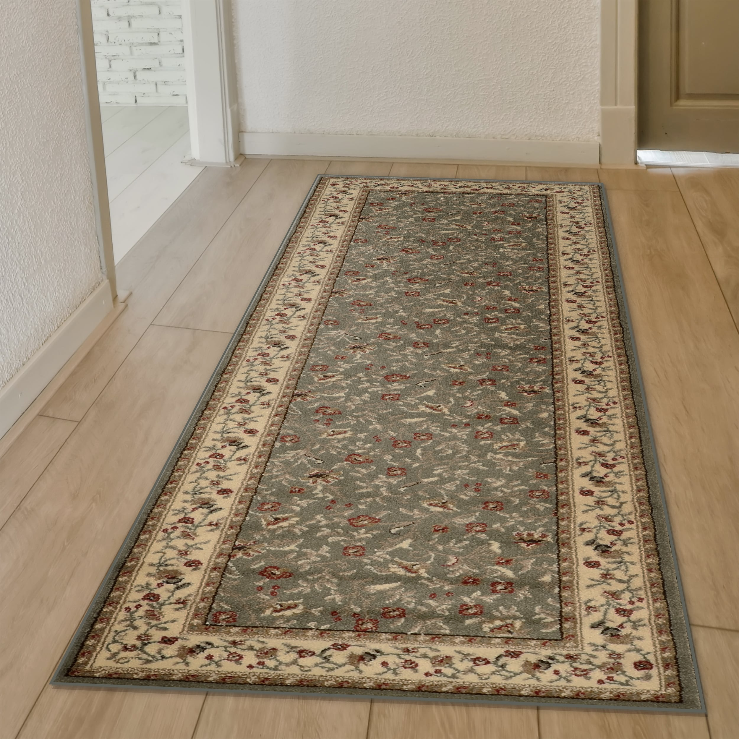 Radici Usa Como Area Rug 1593 Sage Italian Bordered 2' 2" x 7' 7" Rectangle