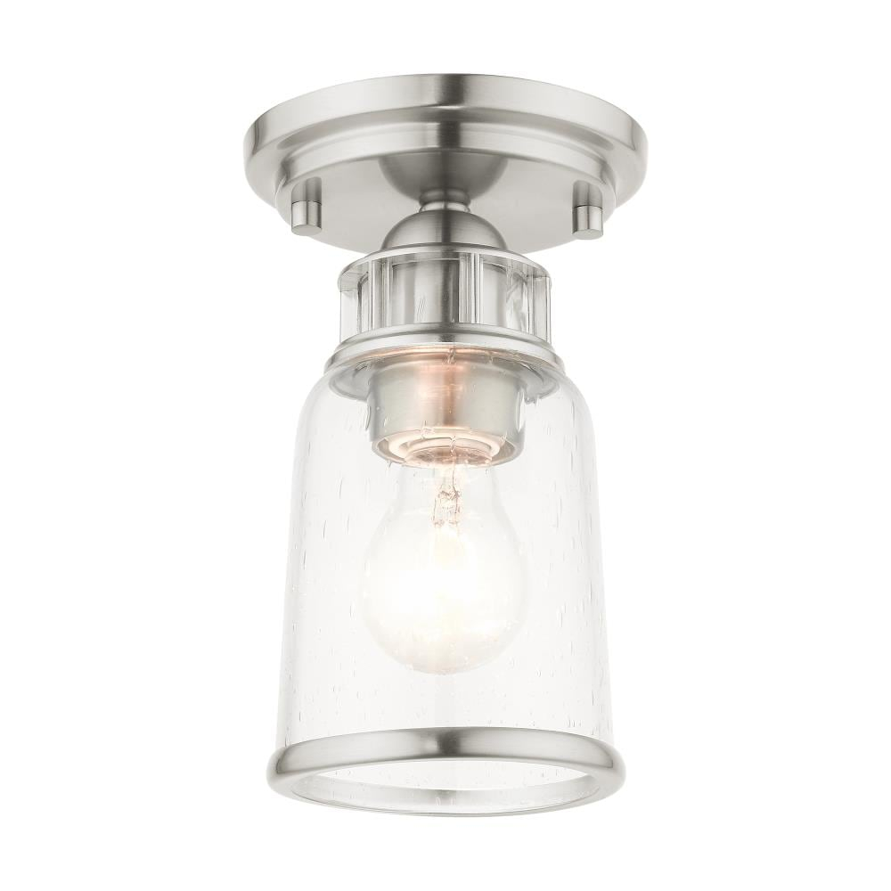 Livex Lighting Lawrenceville 1 - Light Flush Mount in  Brushed Nickel