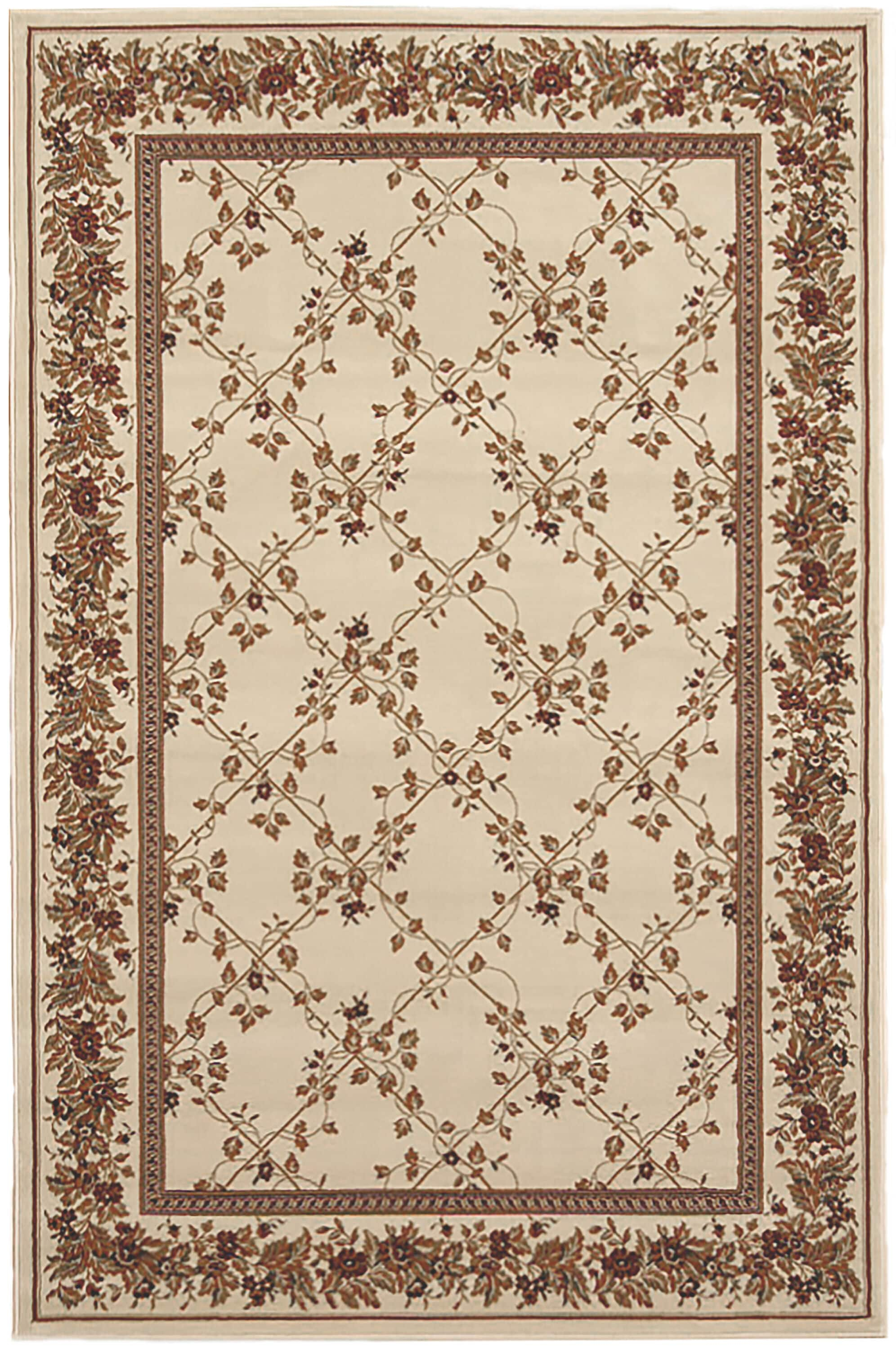 Radici Usa Noble Area Rug 1427 Ivory Floral Country 3' 3" x 5' 4" Rectangle