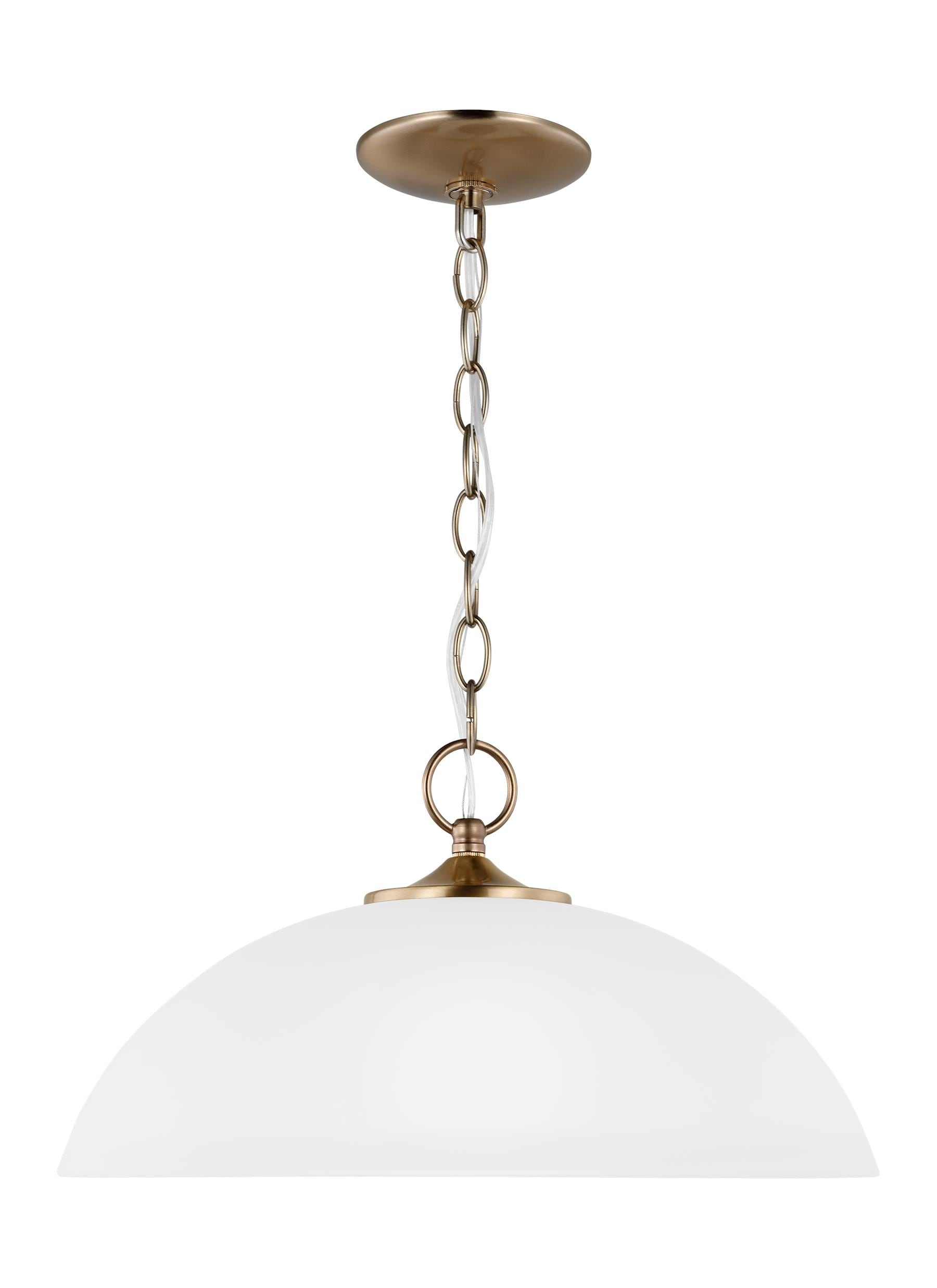 Geary Satin Brass 15.75" Bowl Pendant with Etched Glass Shade