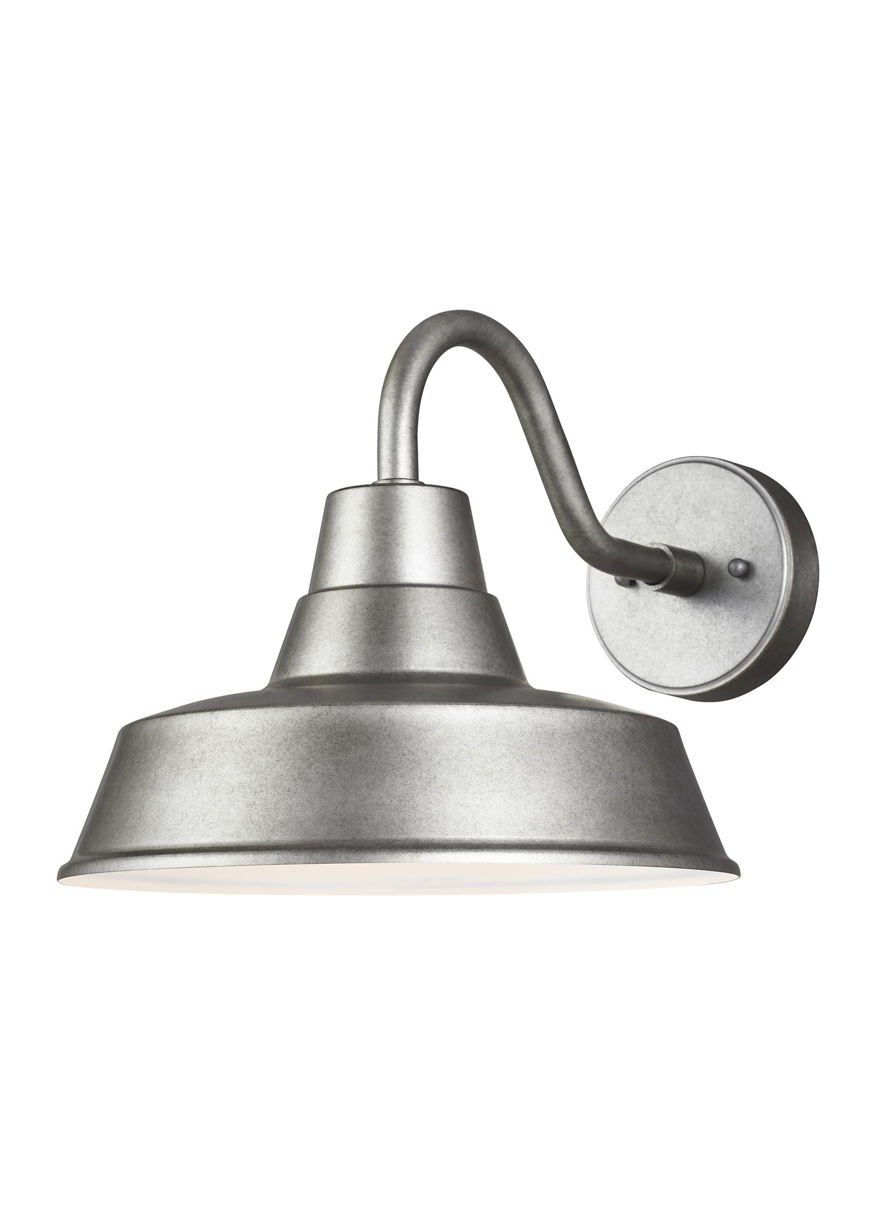 YINCHEN Generation 8637401-57 Transitional One Outdoor Wall Lantern from Seagull-Barn Light Collection, Nickel, Silver Finish, Medium, Weathered Pewter