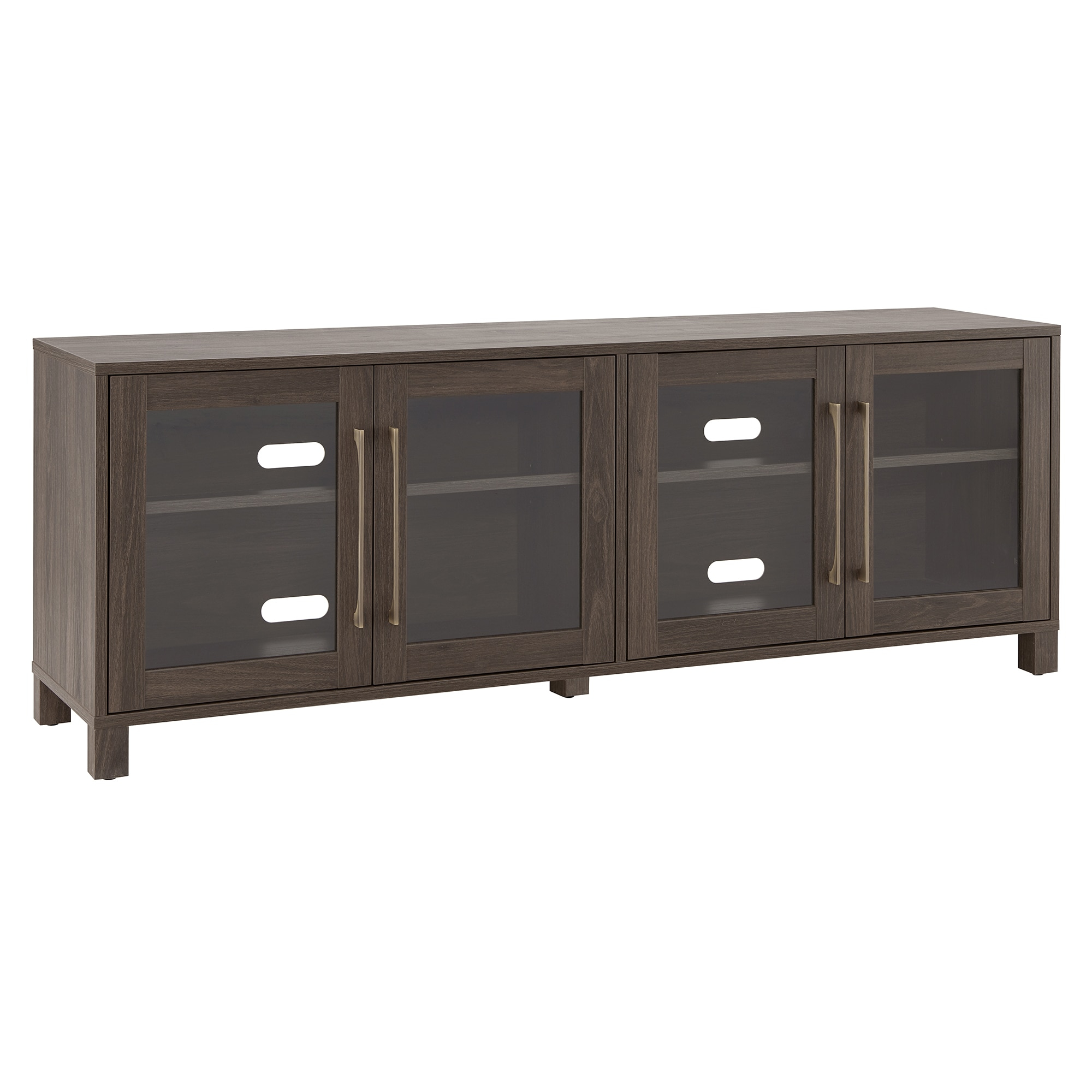 Evelyn&Zoe Quincy Rectangular TV Stand for TV's up to 75", Alder Brown