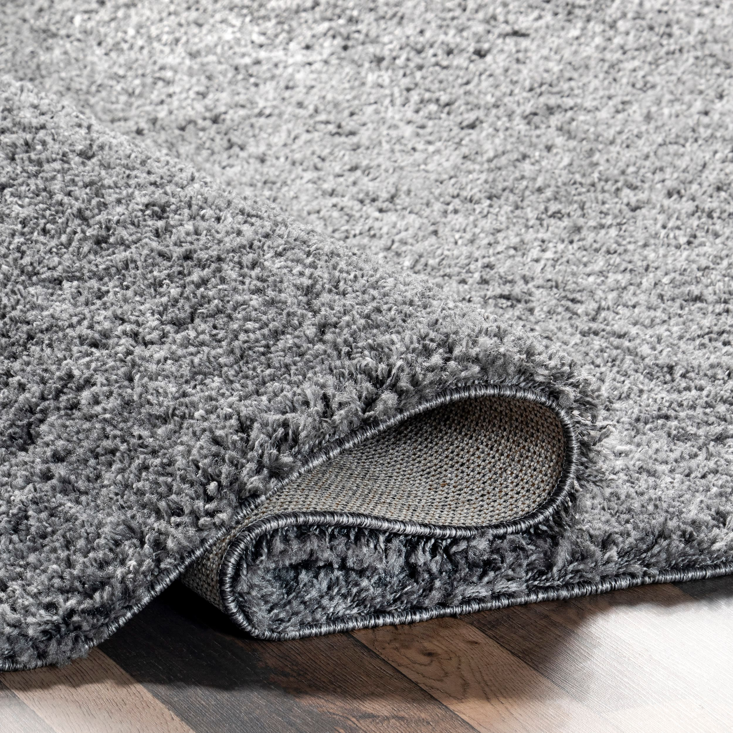 Marleen Plush Shag Gray 10 ft. x 14 ft. Contemporary Living Room/Bedroom/Dining Room Area Rug