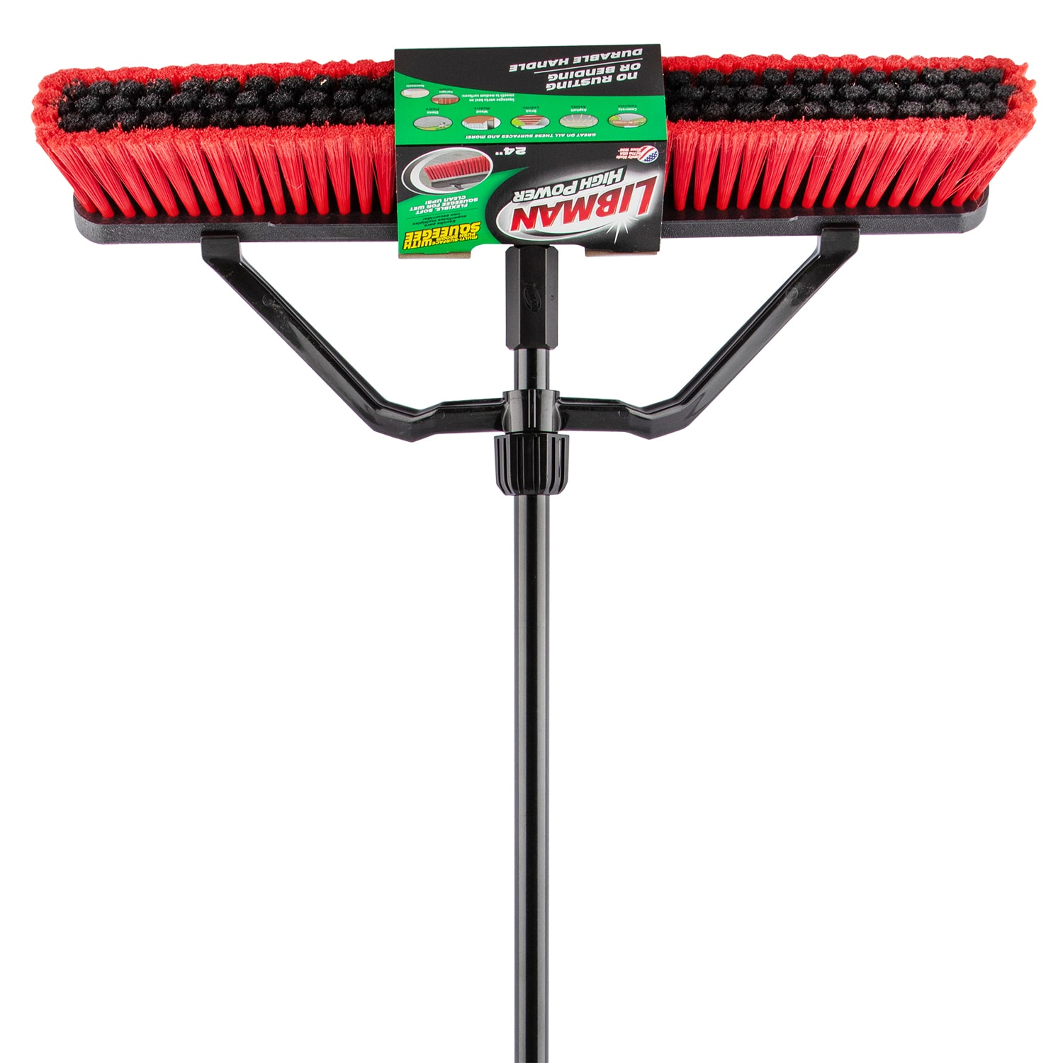 Libman 24" Black and Red Multi-Surface Industrial Push Broom