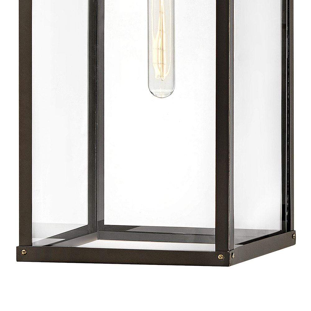 Elegant Bronze Dimmable LED Outdoor Wall Lantern with Clear Glass