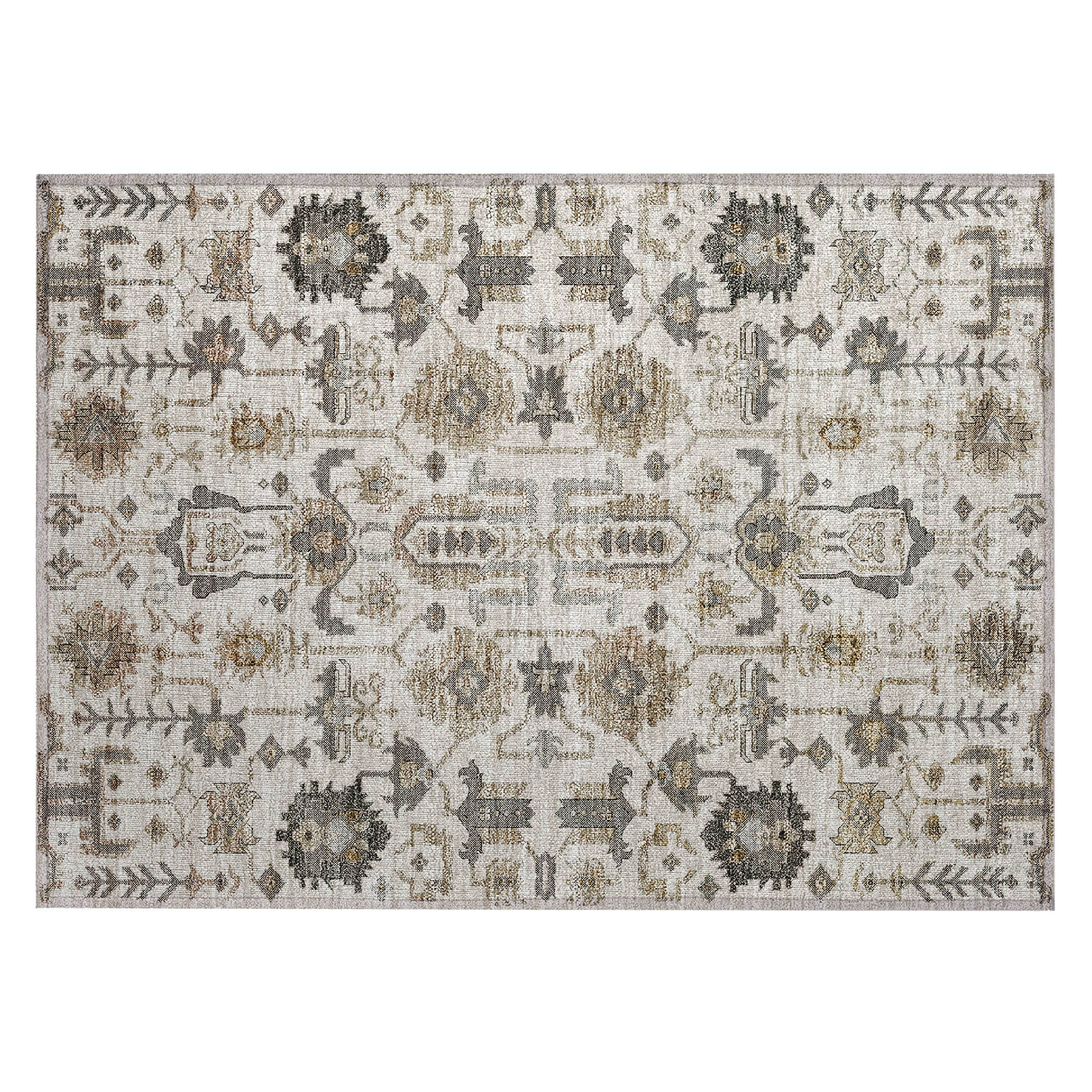 Addison Rugs Chantille Indoor/Outdoor Traditional Oriental Ivory Washable Rectangle Rug, 1'8" x 2'6"