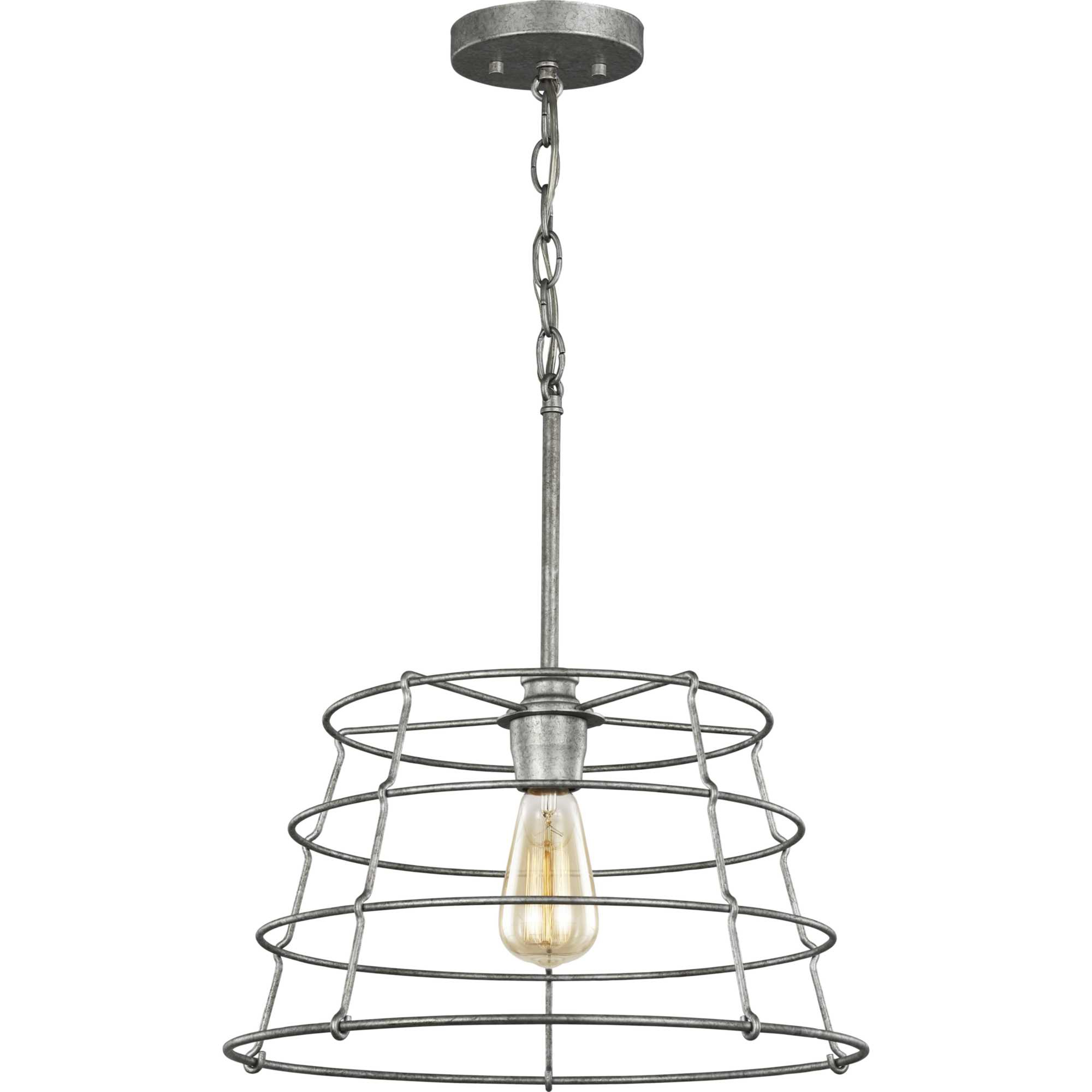 Chambers Collection One-Light Galvanized Finish Farmhouse Pendant Light