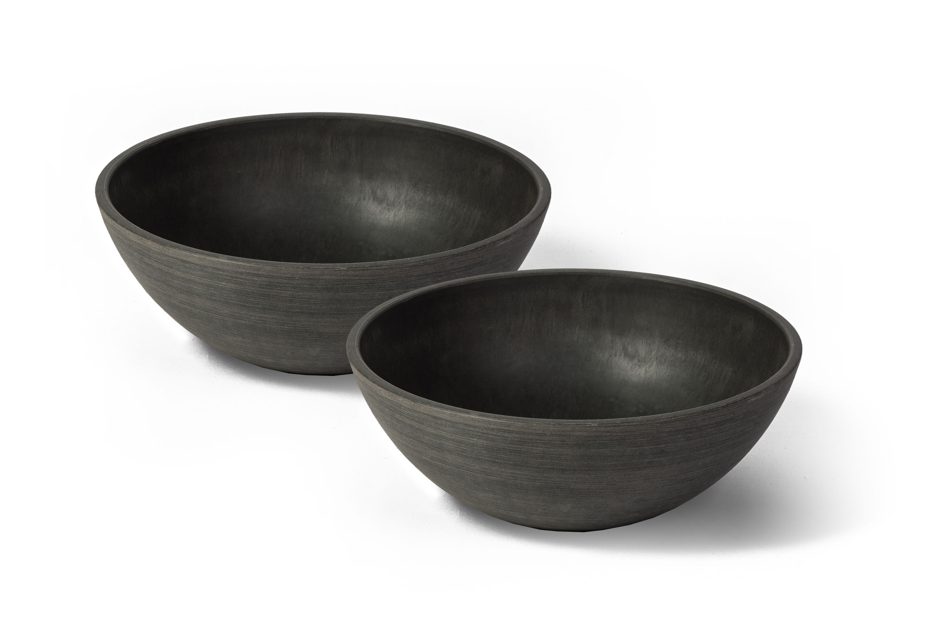 Algreen  4.5 x 12 x 12 in. Valencia Planter Bowl, Textured Charcoal - Pack of 2