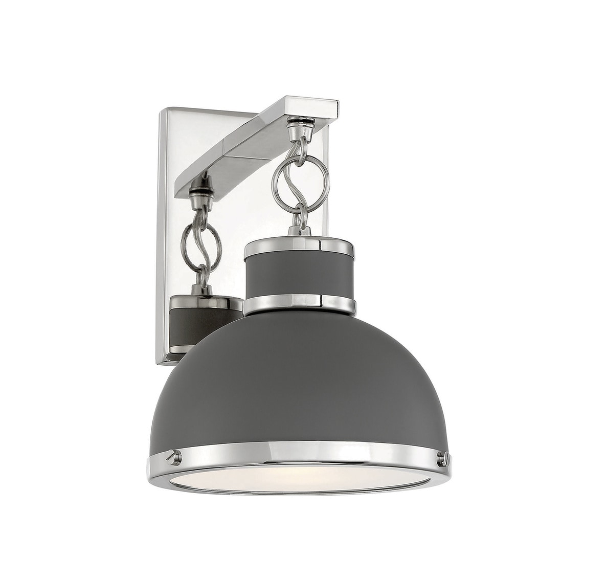 Savoy House Corning 1 - Light Wall Light in  Gray/Polished Nickel
