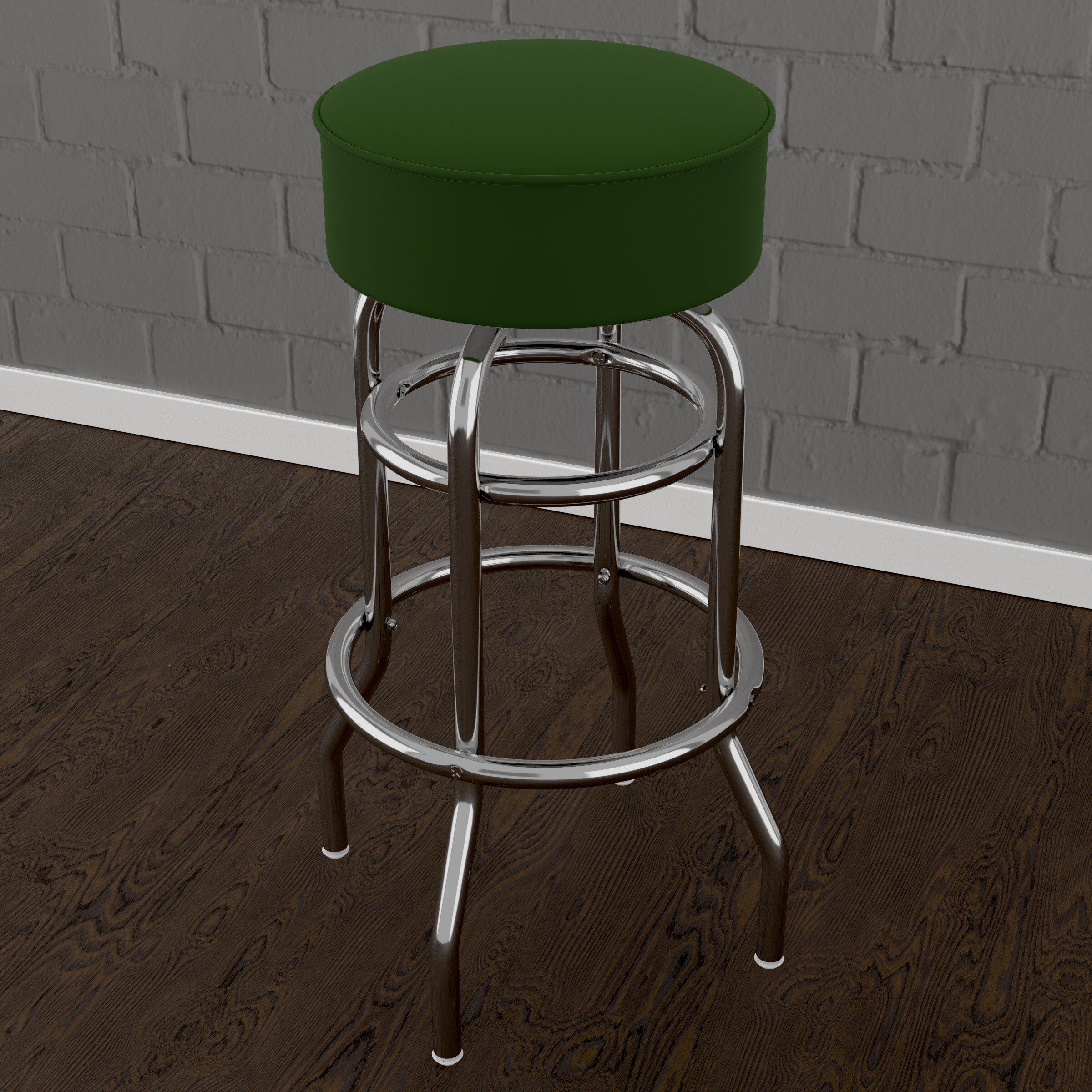 Trademark Gameroom Bar Stools Green 31.0-in H Bar height Round seat Upholstered Swivel Metal Bar Stool