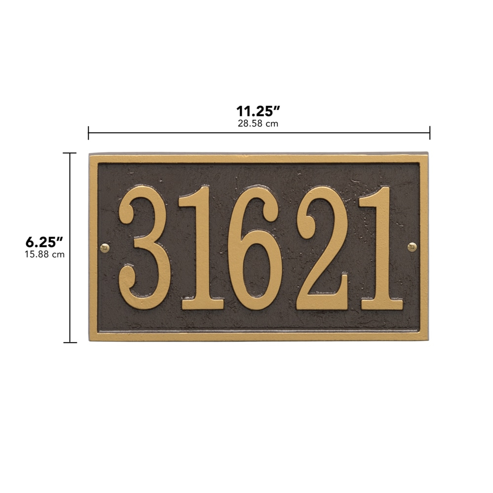 Bronze and Gold Rectangular Metal Address Plaque