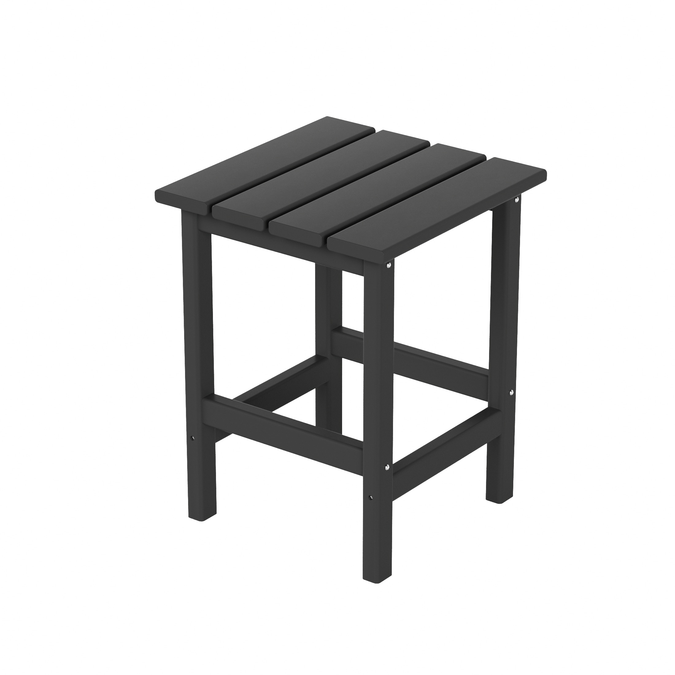 Polytrends  Laguna Hdpe All Weather Outdoor Patio Square Side Table Gray
