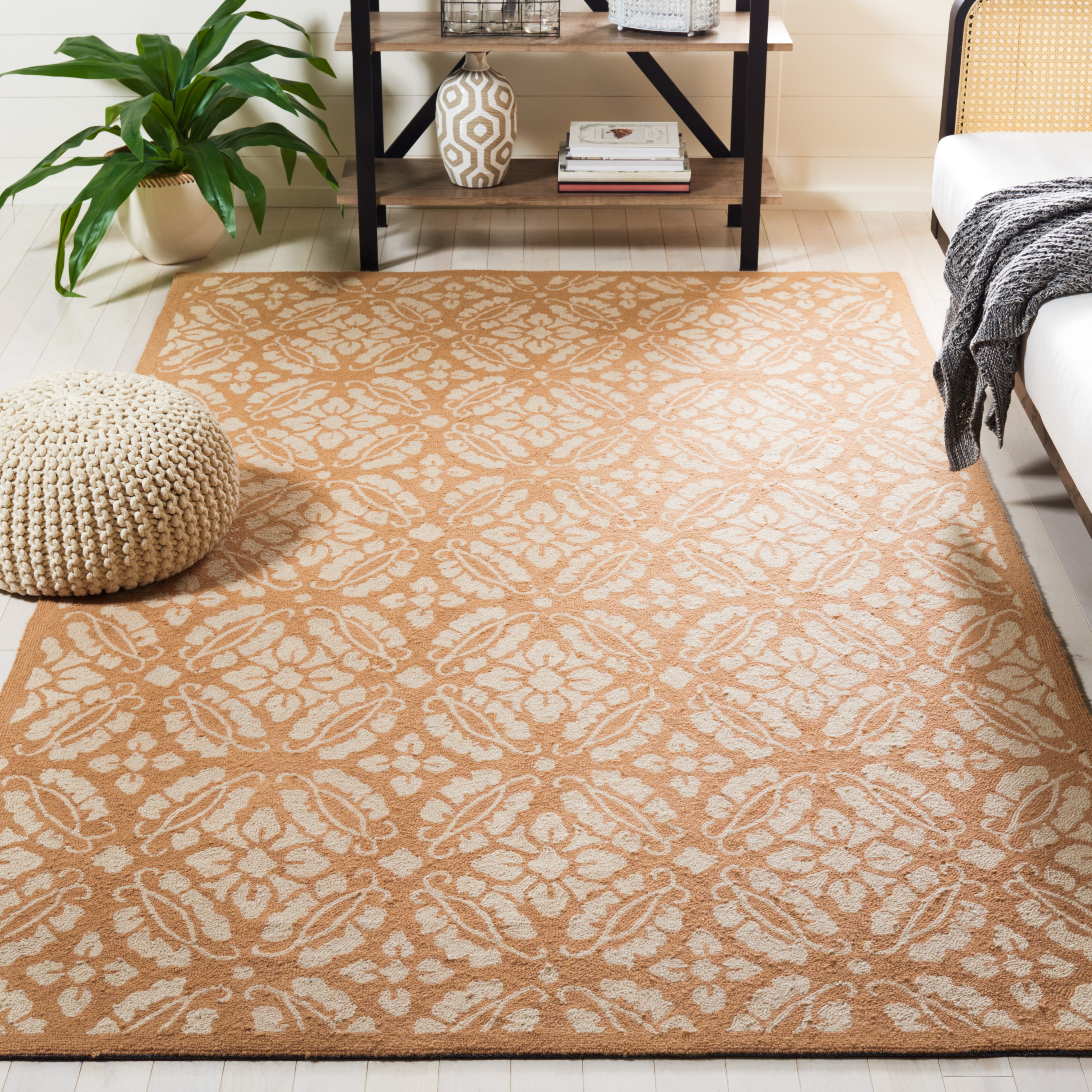 SAFAVIEH Chelsea Margery Geometric Wool Area Rug, Blush, 6' x 9'
